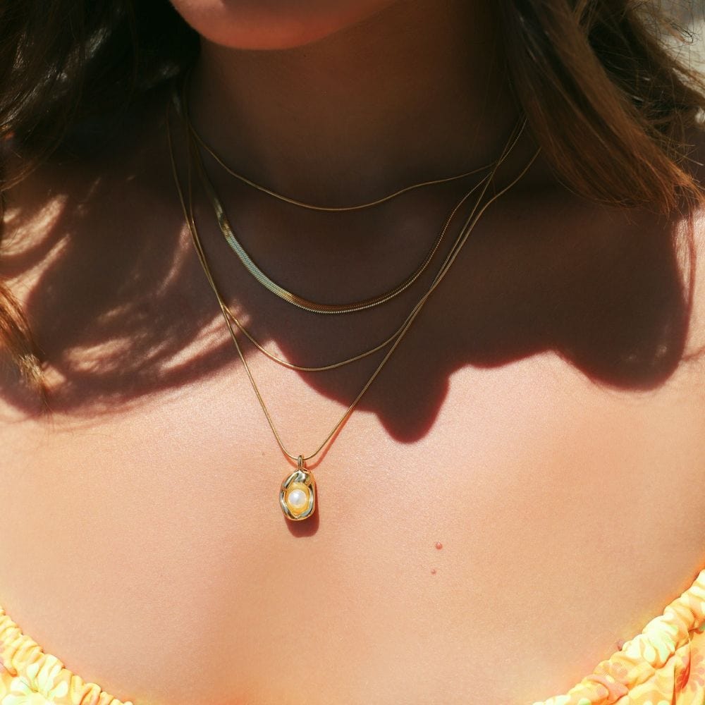 Bohomoon Stainless Steel Bijou Pearl Necklace