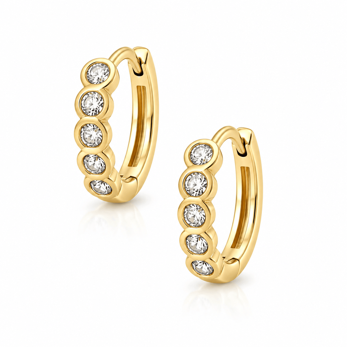 Bohomoon Stainless Steel Agatha Huggie Hoop Earrings