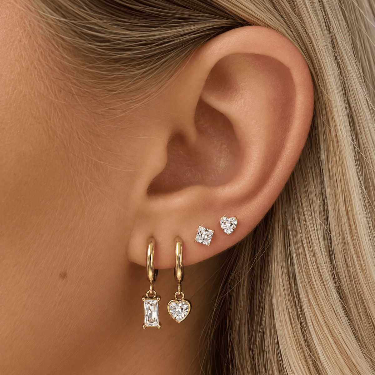 Bohomoon Stainless Steel Angelina Heart Hoop Earrings