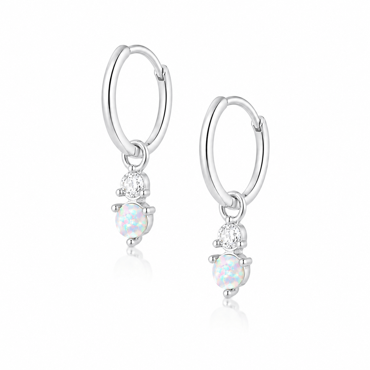 Bohomoon Stainless Steel Anthem Opal Hoop Earrings