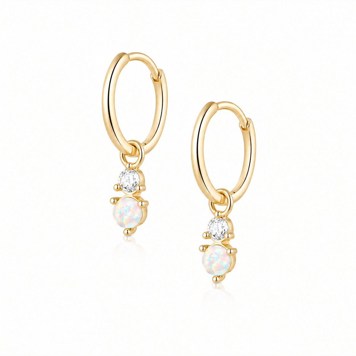Bohomoon Stainless Steel Anthem Opal Hoop Earrings