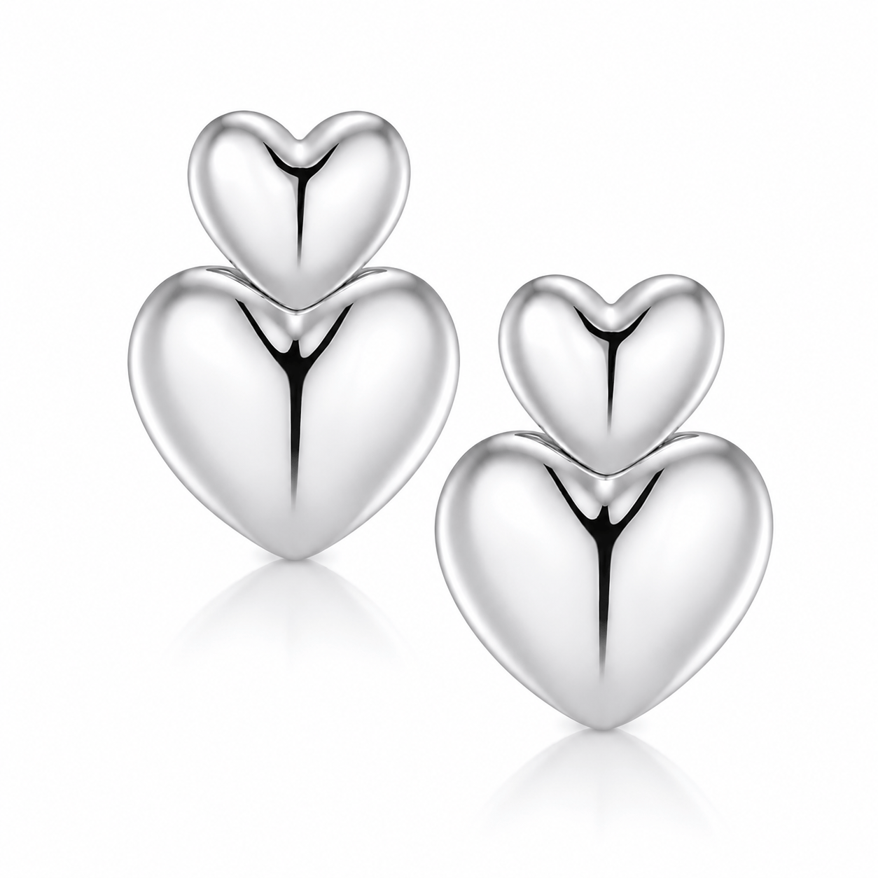 Bohomoon Stainless Steel Balance Heart Stud Earrings