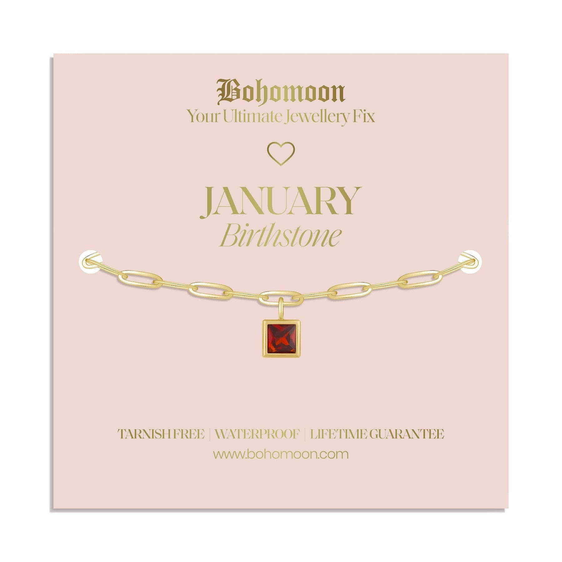 Bohomoon Stainless Steel Birthstone Bracelet