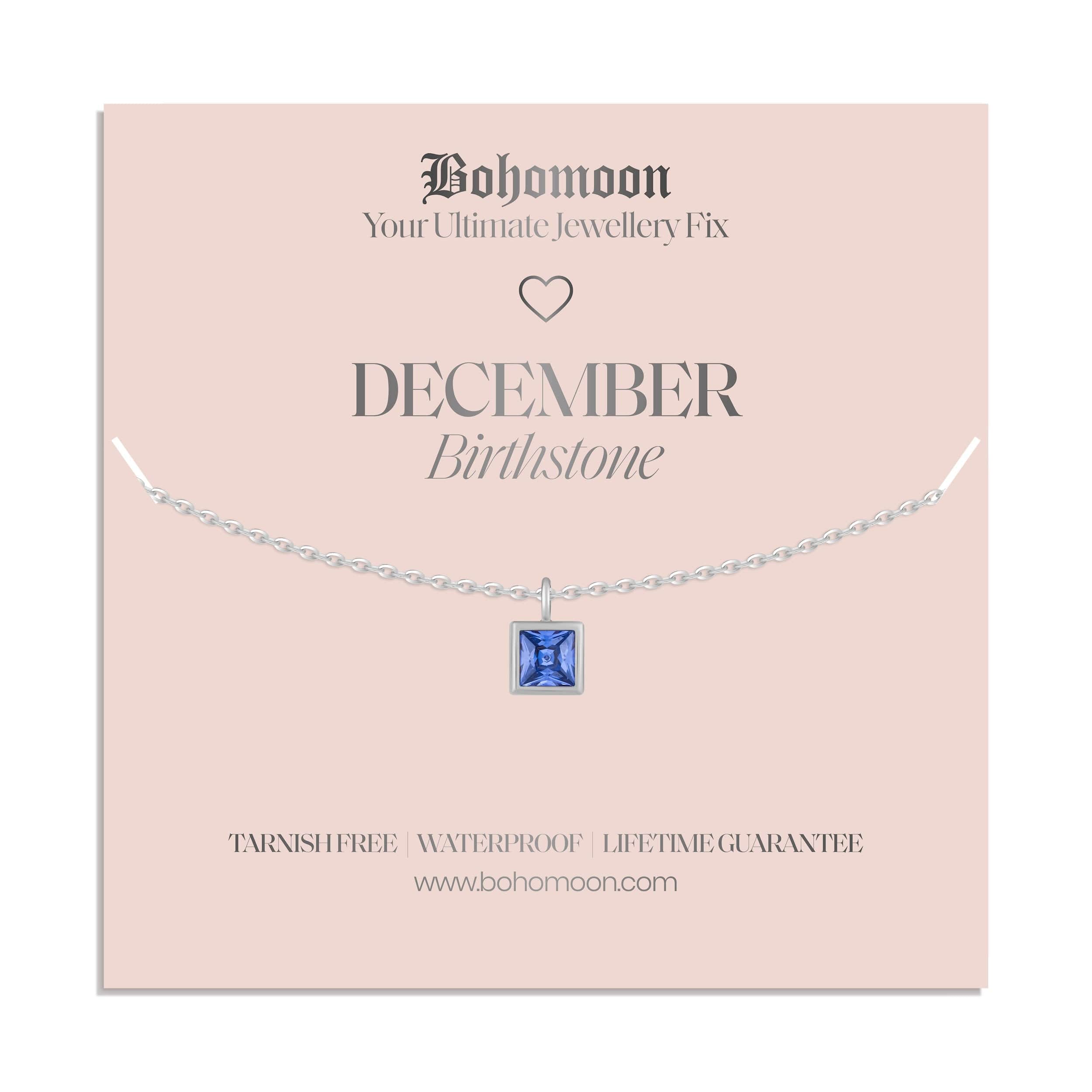 Bohomoon Stainless Steel Birthstone Necklace