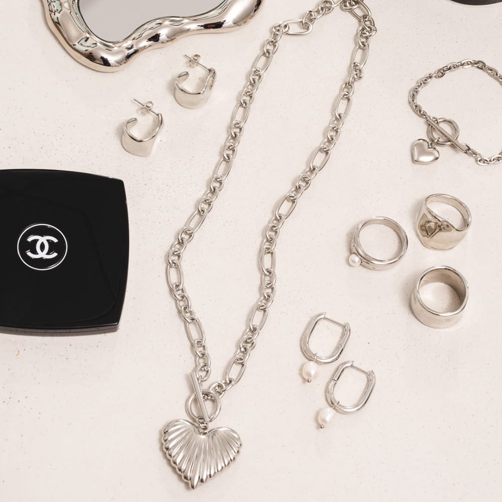 Bohomoon Stainless Steel Bora Bora Pearl Hoop Earrings