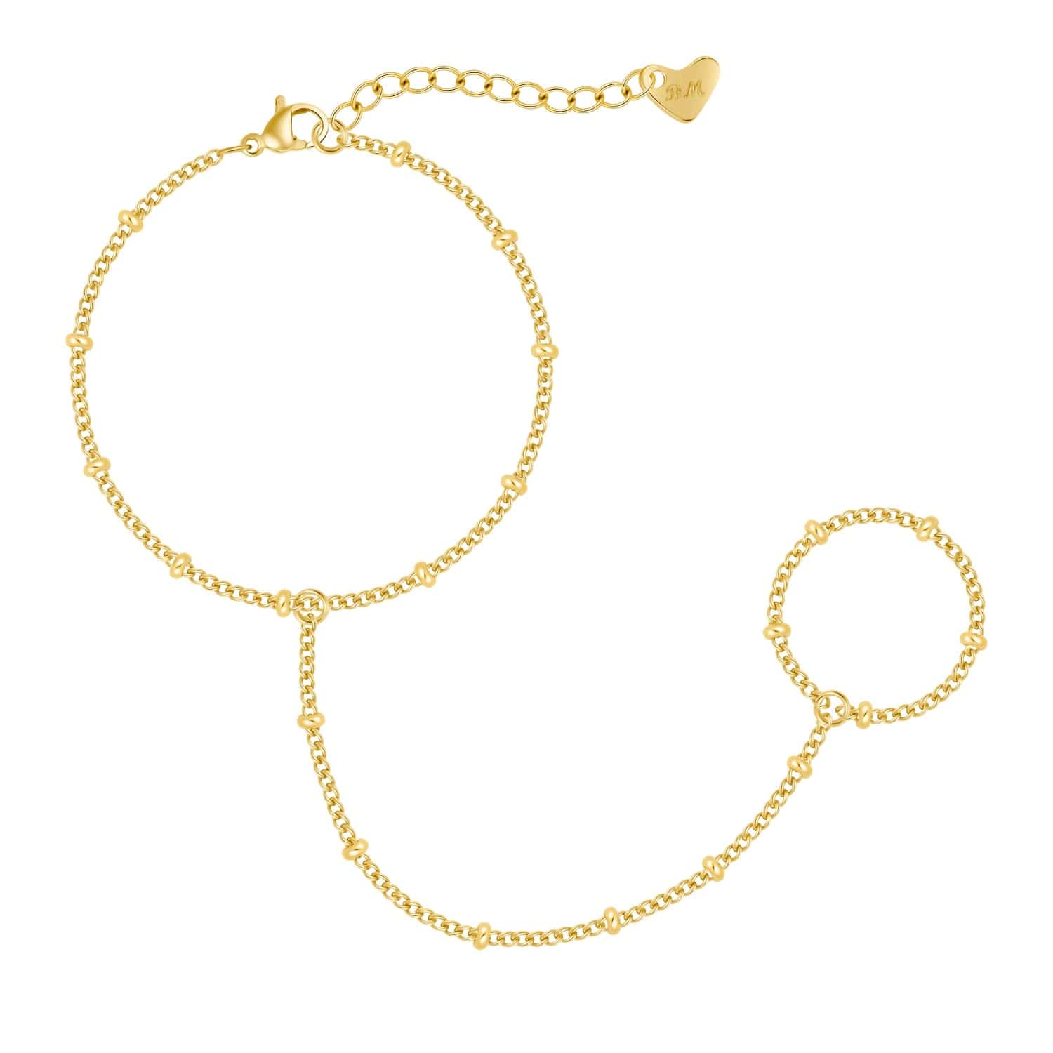 Bohomoon Stainless Steel Cate Hand Chain Bracelet