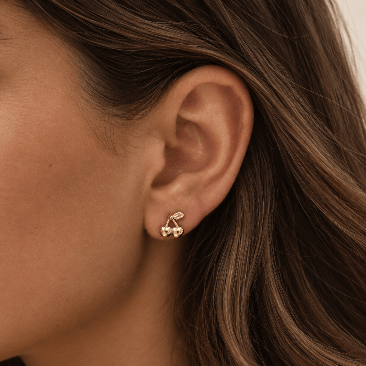 Bohomoon Stainless Steel Cherry Stud Earrings