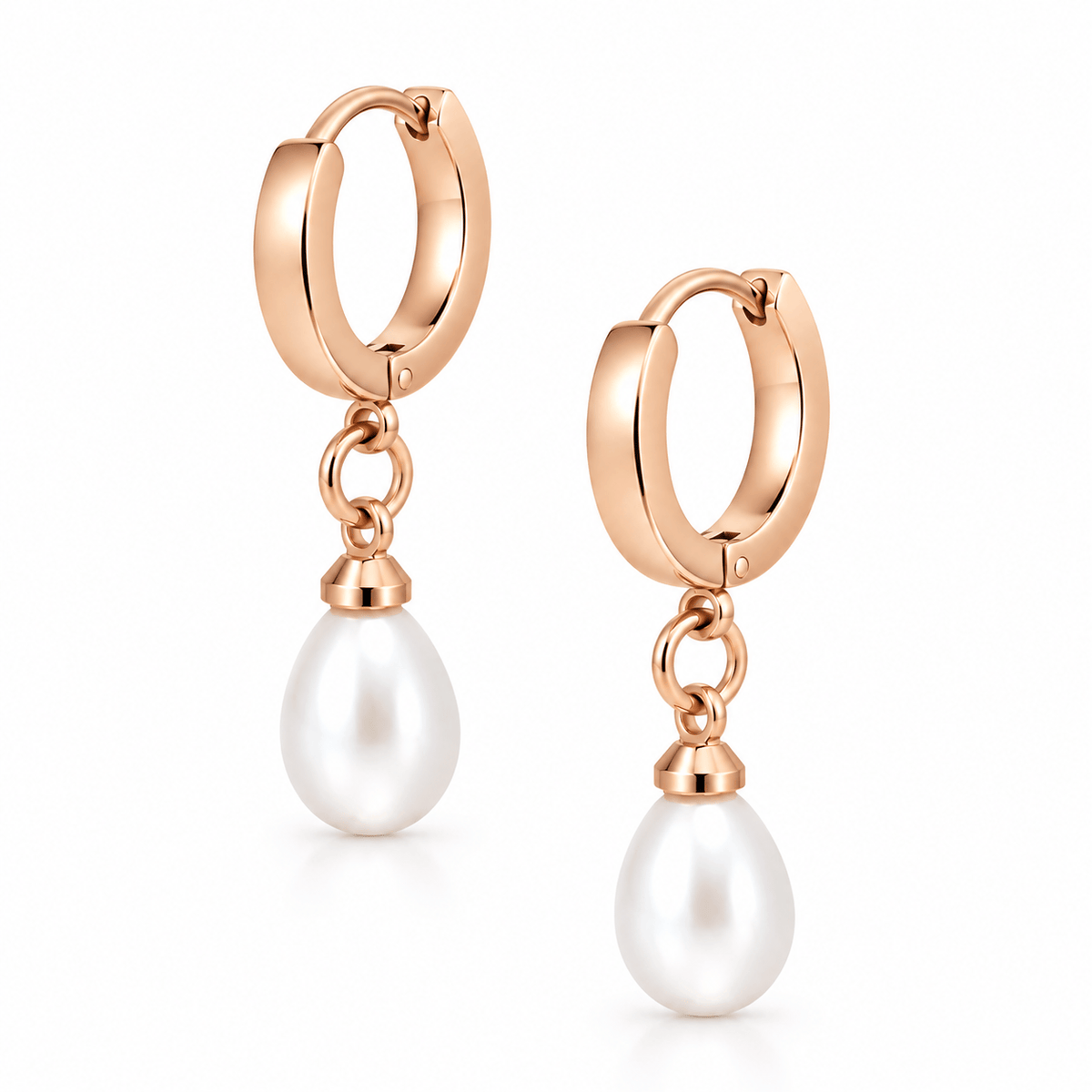 Bohomoon Stainless Steel Chlo Pearl Hoop Earrings