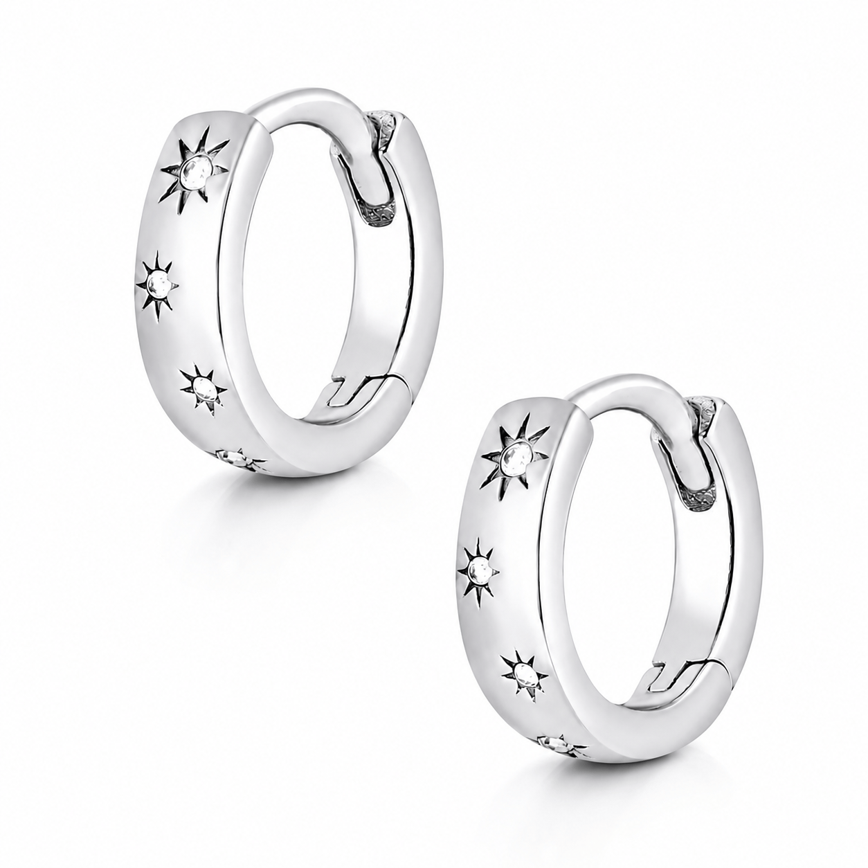 Bohomoon Stainless Steel Cosmic Hoop Earrings
