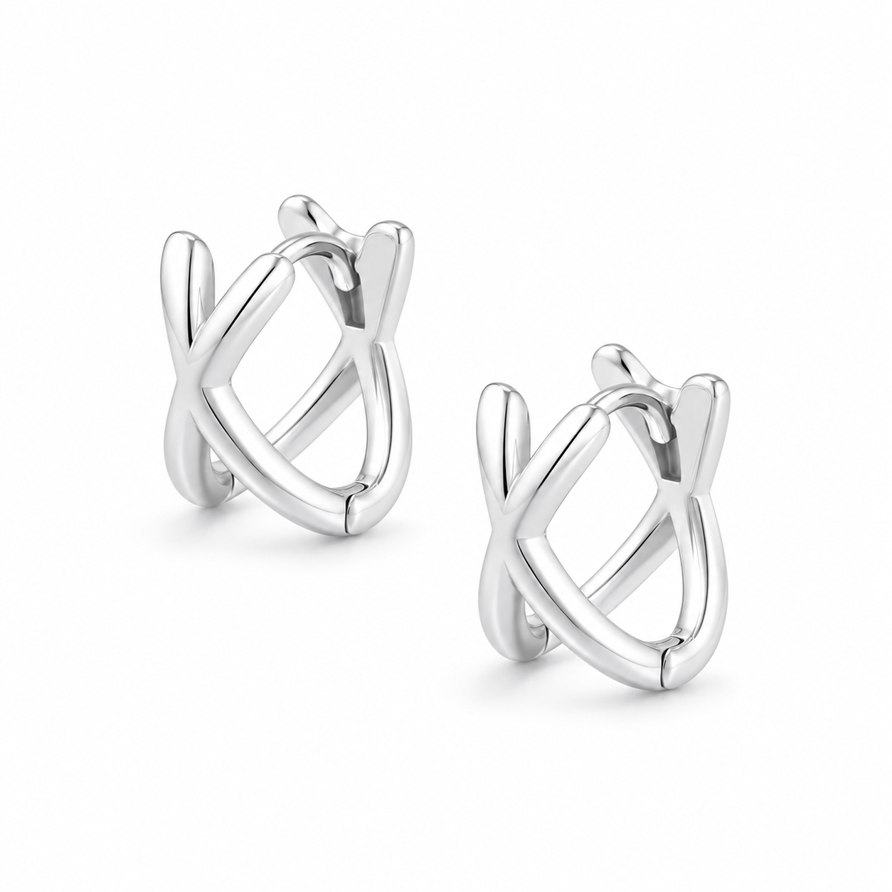 Bohomoon Stainless Steel Criss Cross Hoop Earrings
