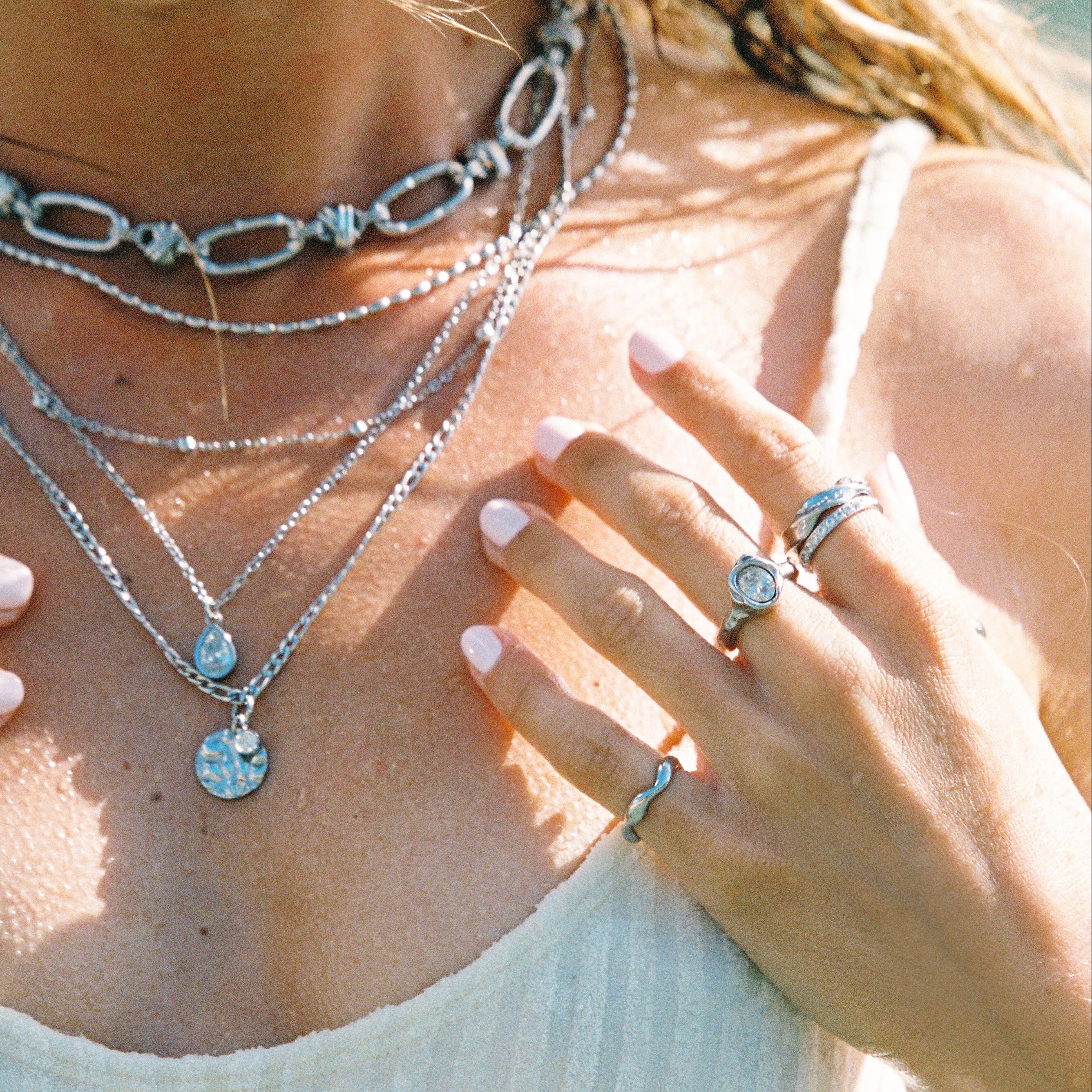 Bohomoon Stainless Steel Crystal Ring