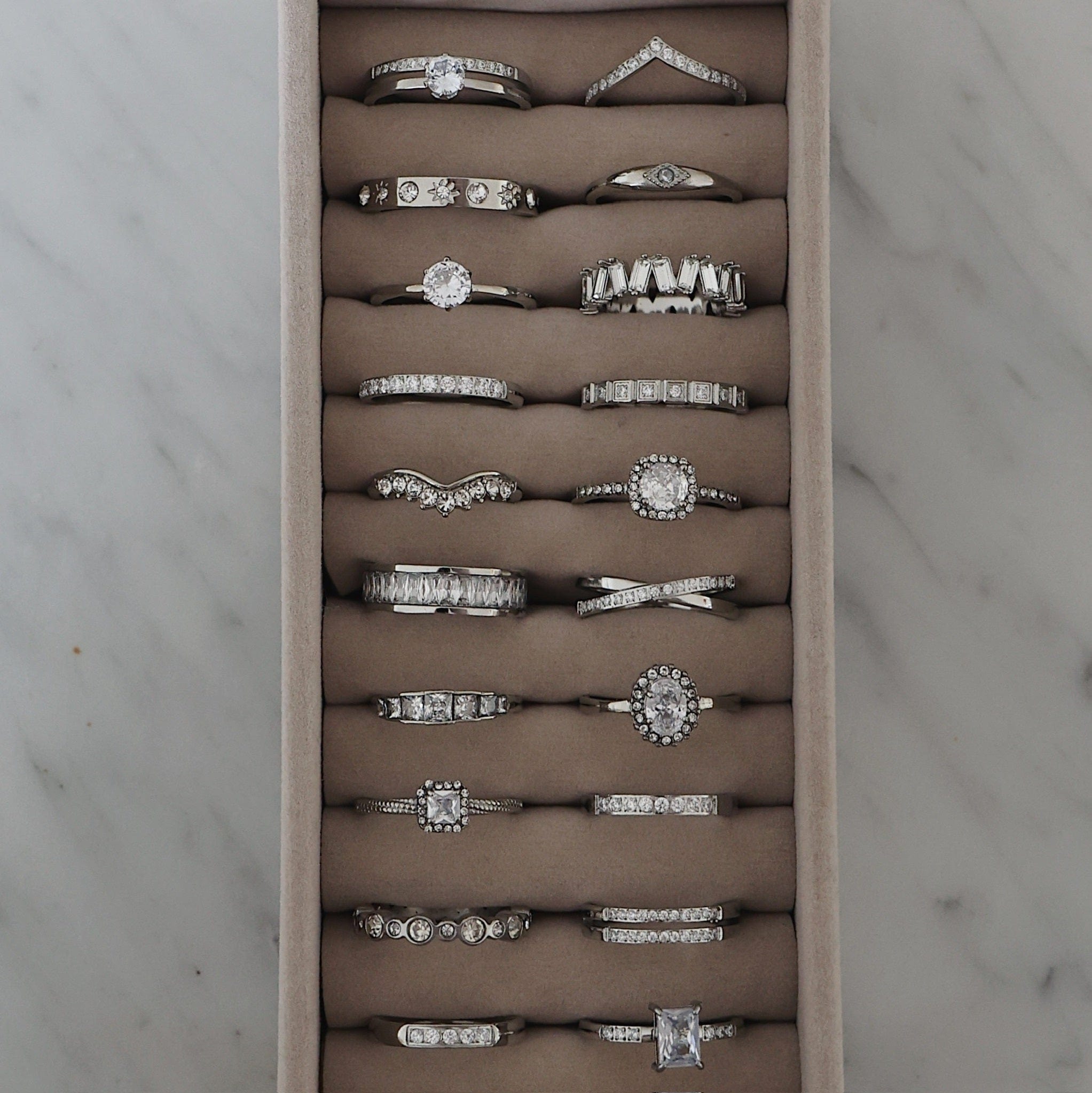 BohoMoon Stainless Steel Crystal Ring
