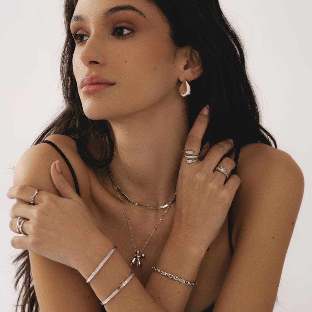 Bohomoon Stainless Steel Dainty Herringbone Choker / Necklace