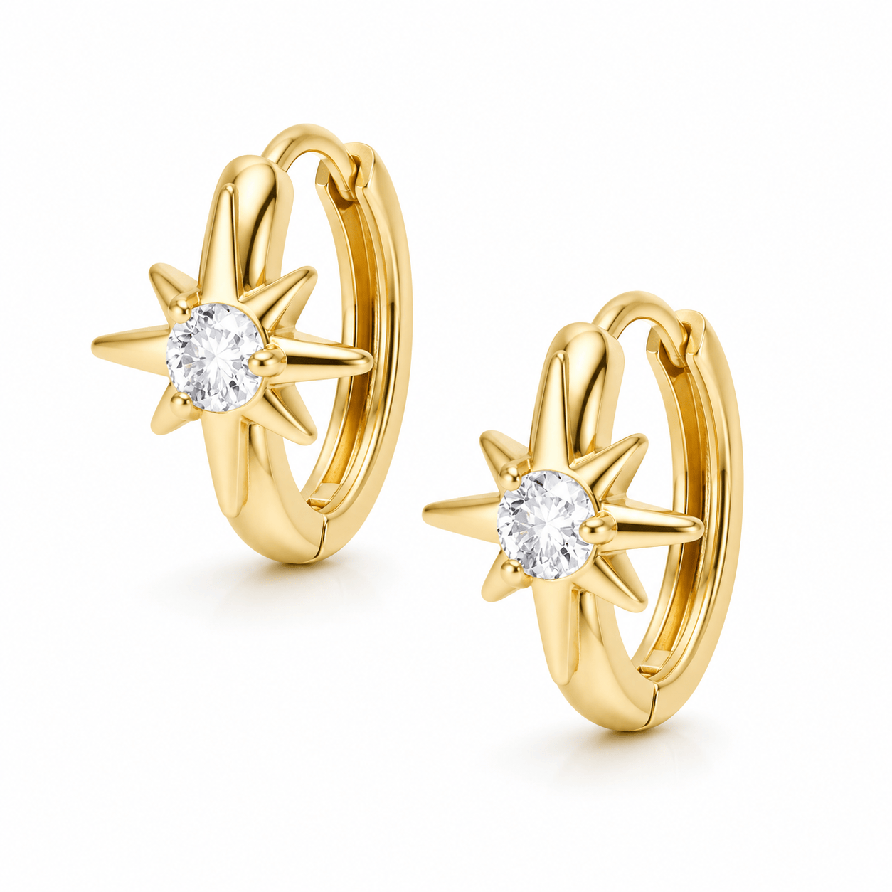 Bohomoon Stainless Steel Deceive Star Hoop Earrings