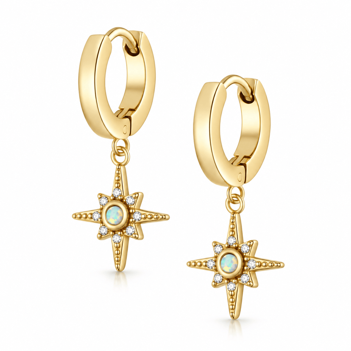 Bohomoon Stainless Steel Dolly Opal Hoop Earrings