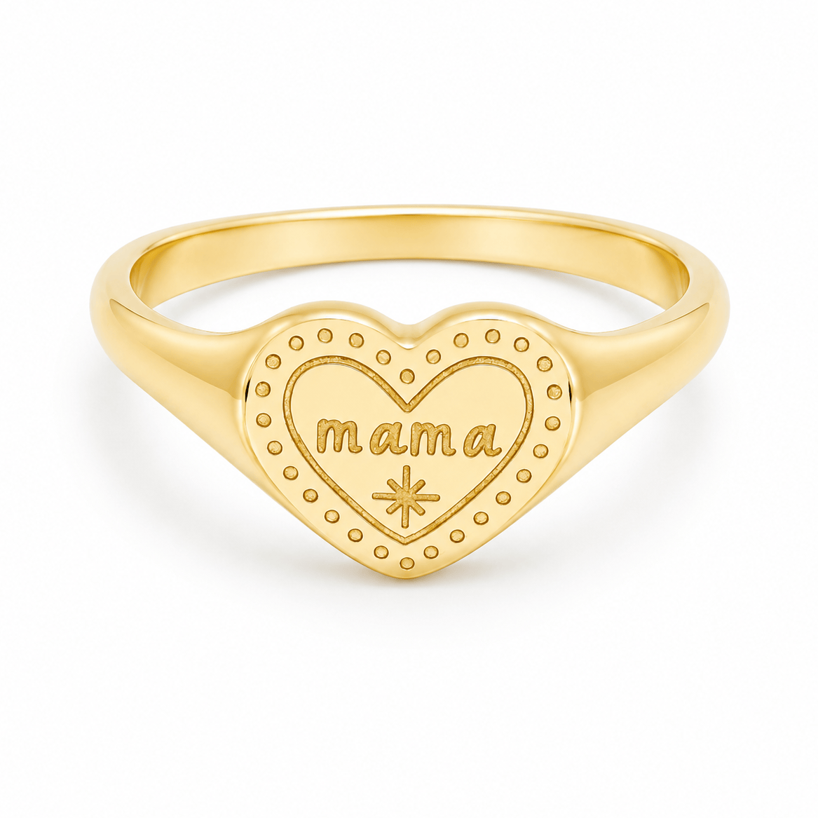 Bohomoon Stainless Steel Engraved Heart Mama Ring