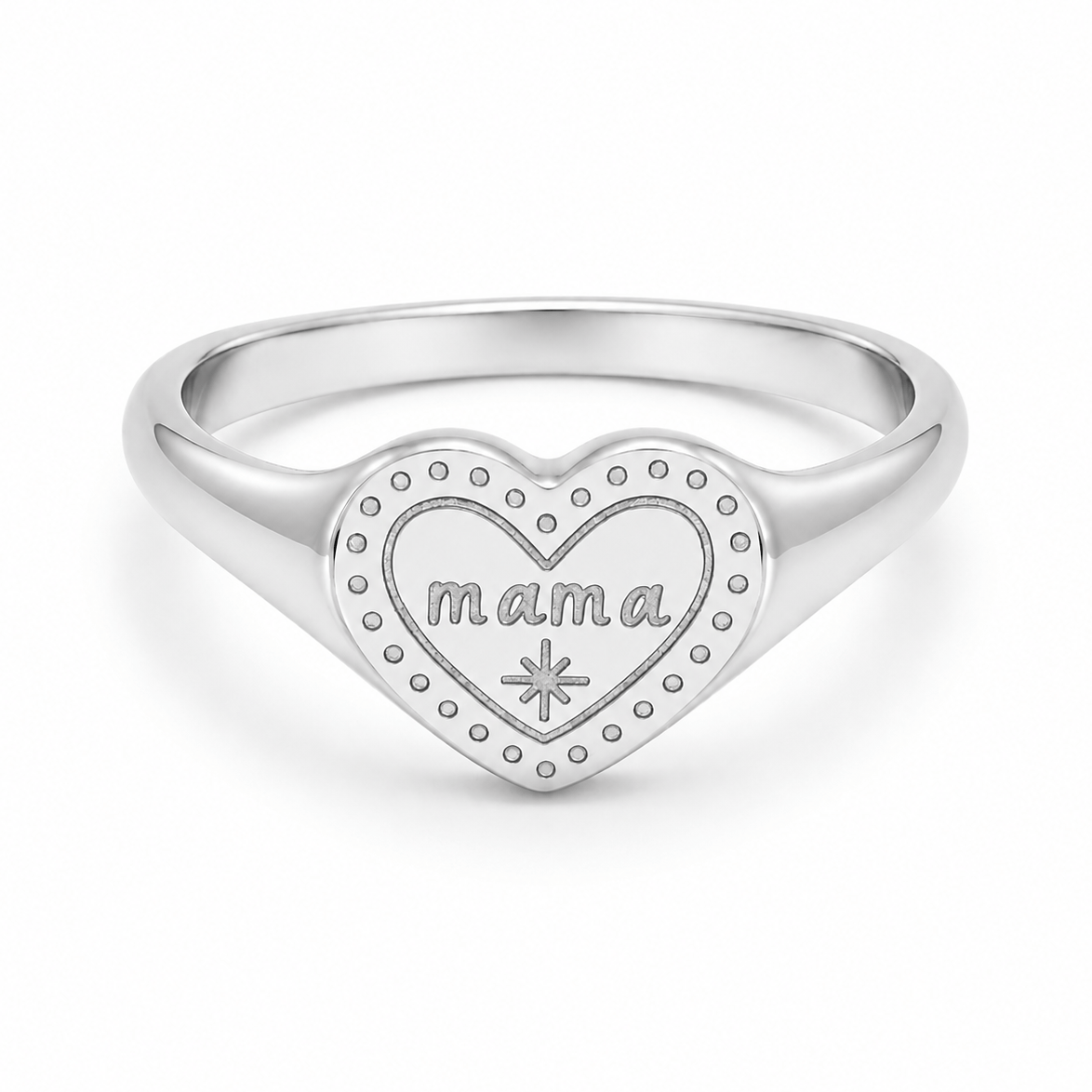 Bohomoon Stainless Steel Engraved Heart Mama Ring
