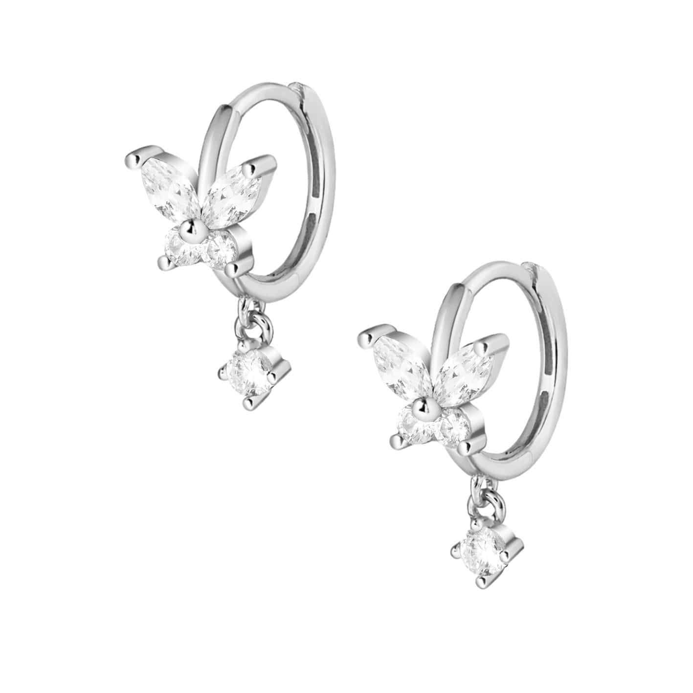 Bohomoon Stainless Steel Evelyn Butterfly Hoop Earrings