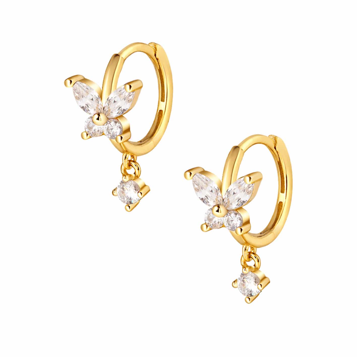 Bohomoon Stainless Steel Evelyn Butterfly Hoop Earrings