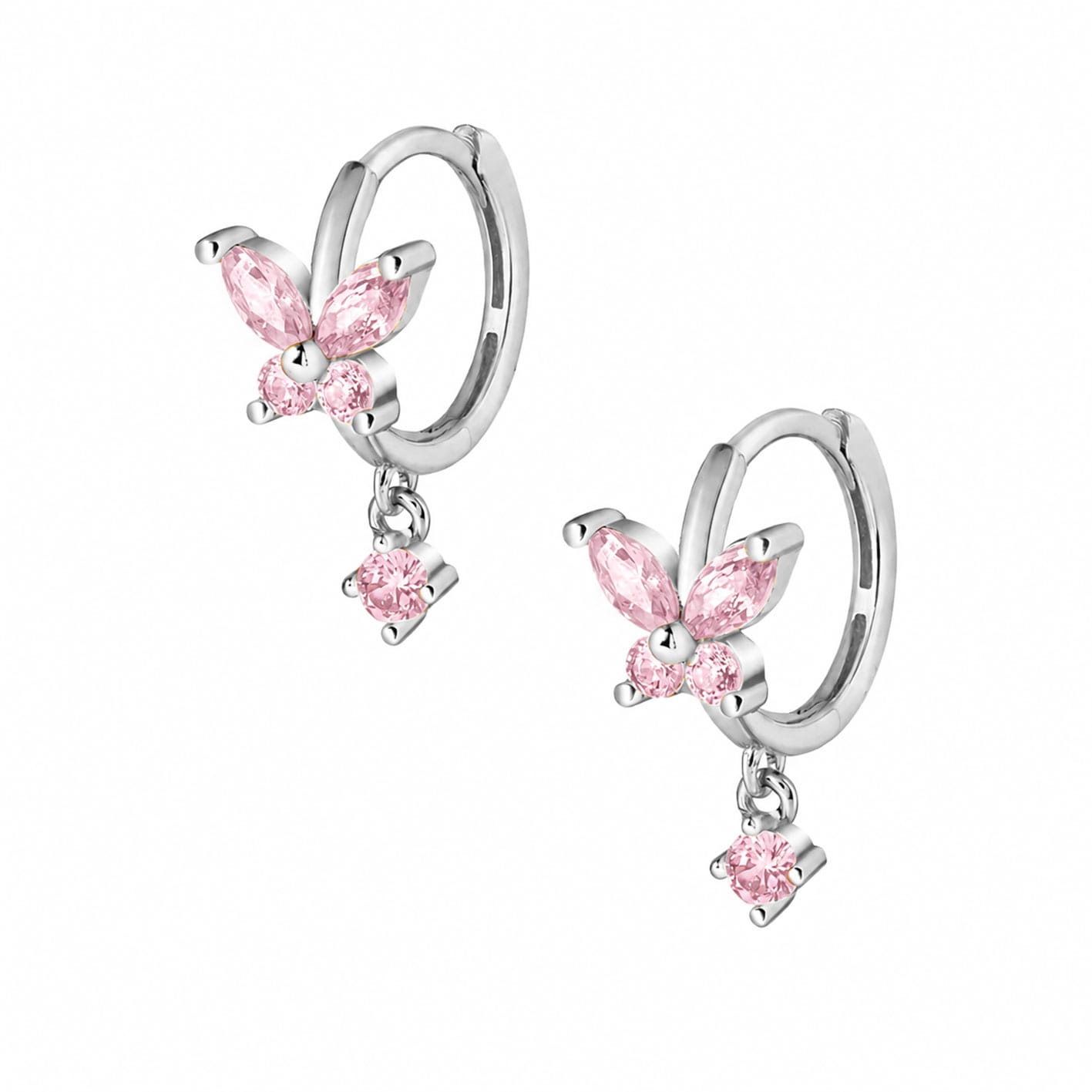 Bohomoon Stainless Steel Evelyn Butterfly Hoop Earrings