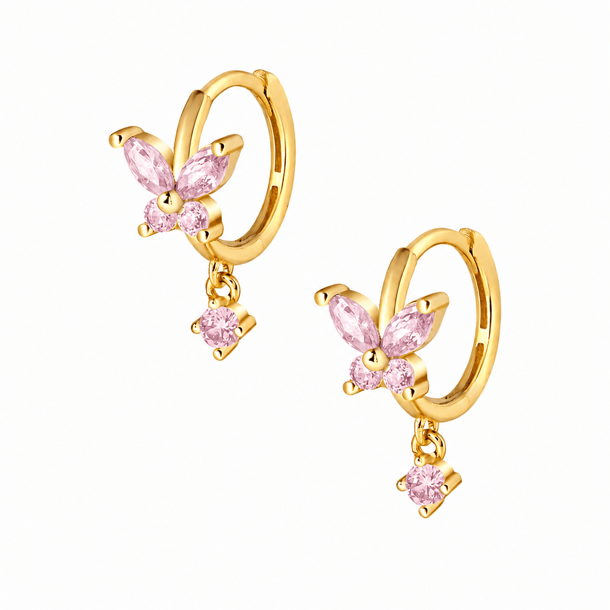 Bohomoon Stainless Steel Evelyn Butterfly Hoop Earrings