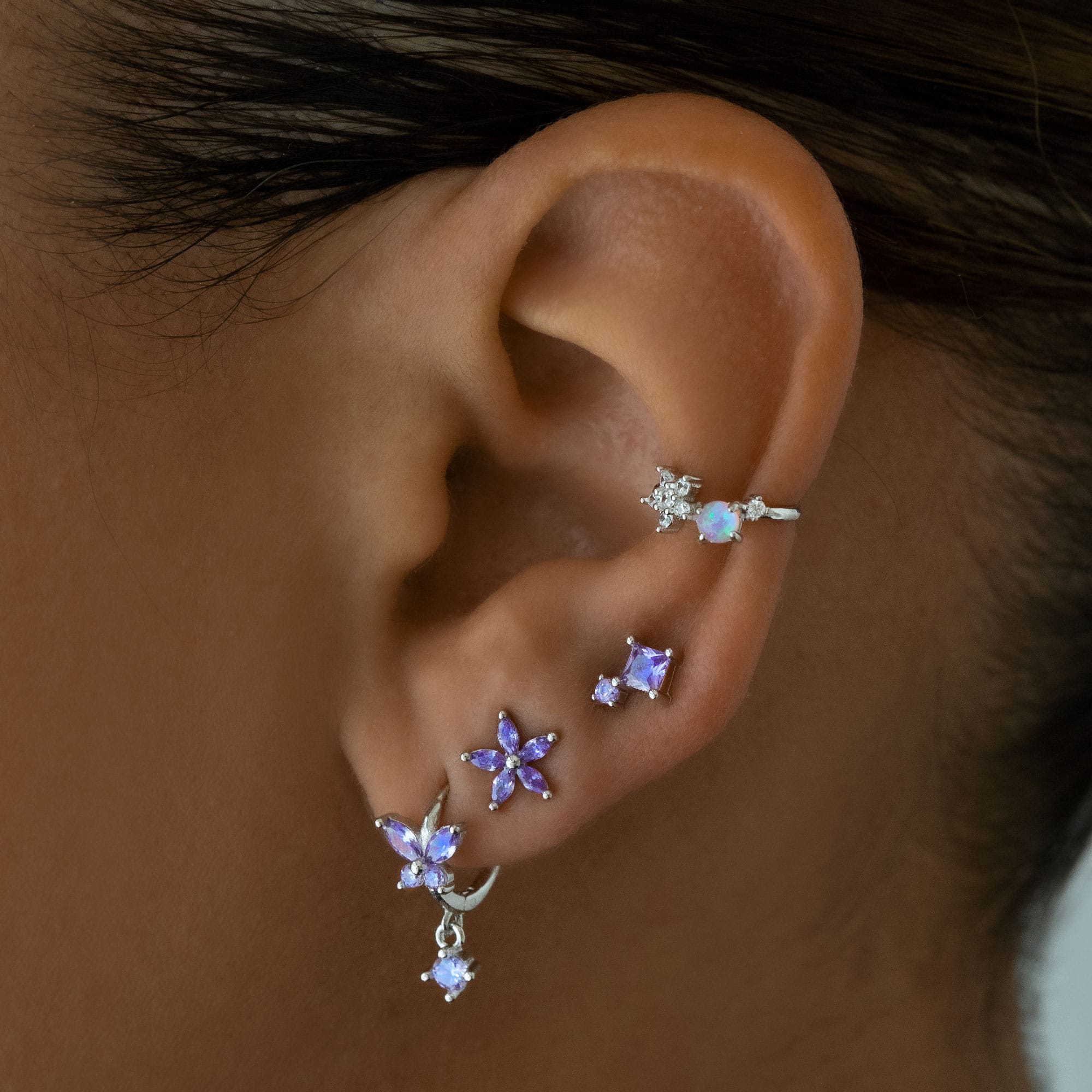 Bohomoon Stainless Steel Evelyn Butterfly Hoop Earrings