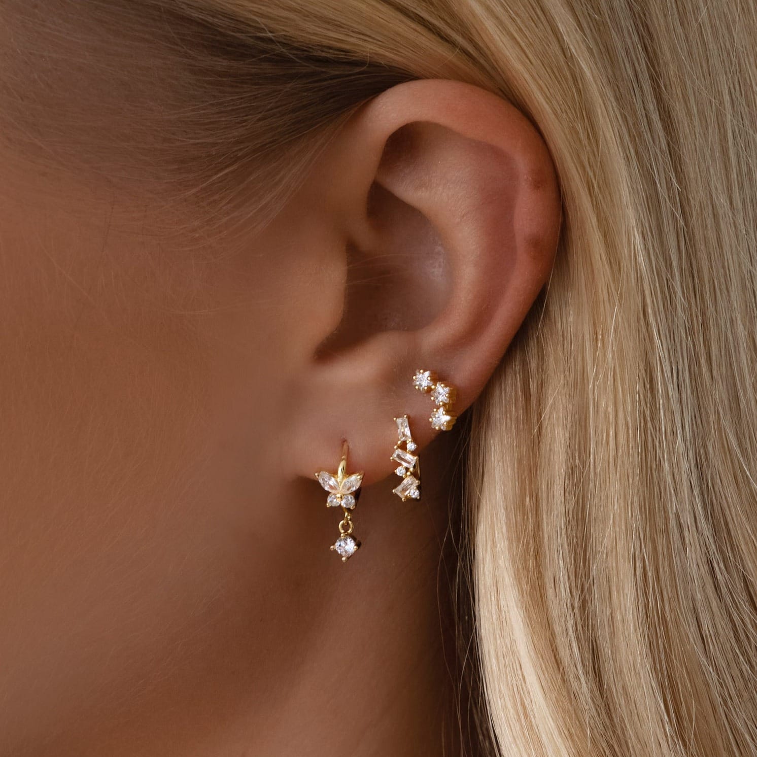Bohomoon Stainless Steel Evelyn Butterfly Hoop Earrings