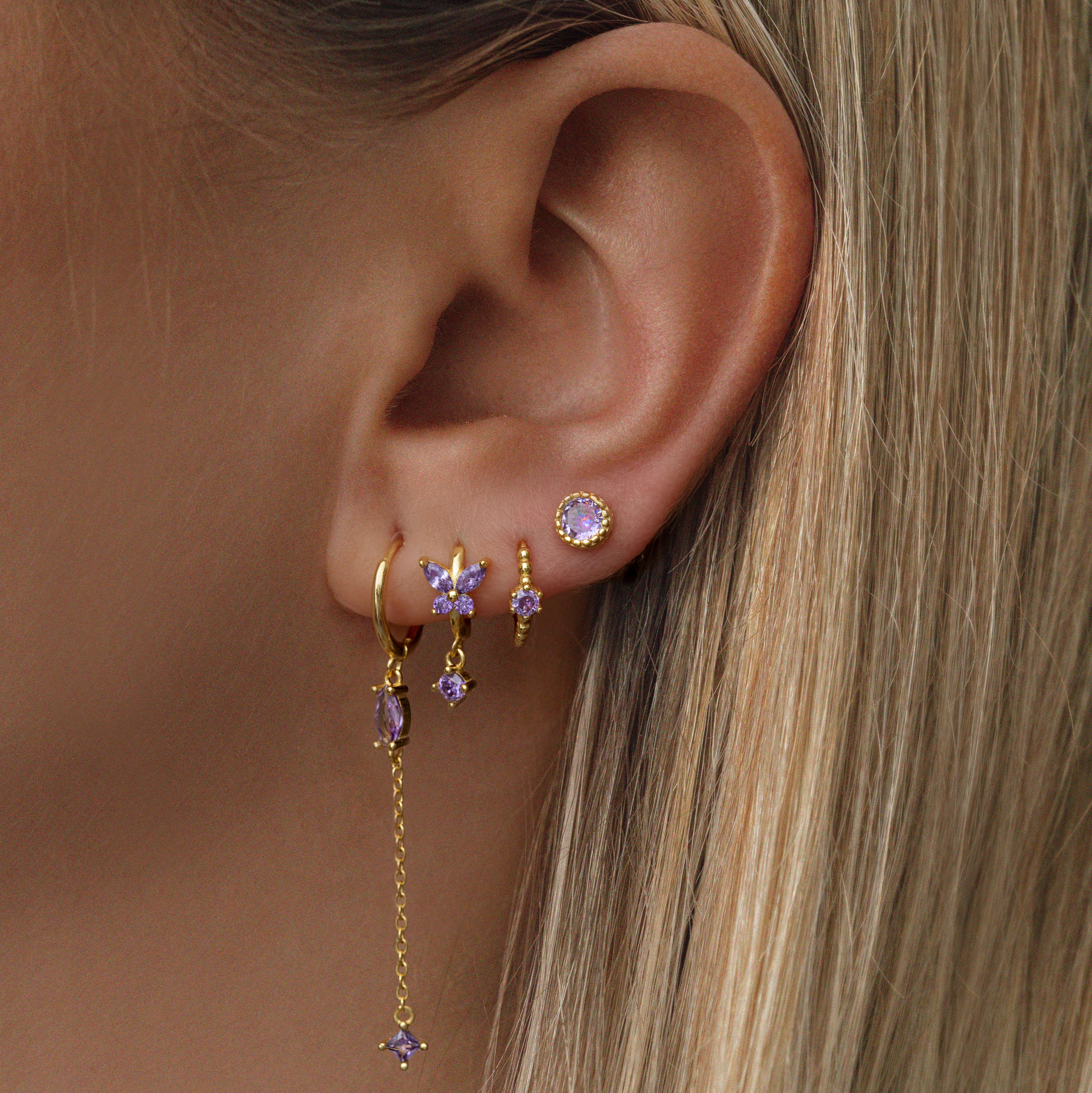Bohomoon Stainless Steel Evelyn Butterfly Hoop Earrings