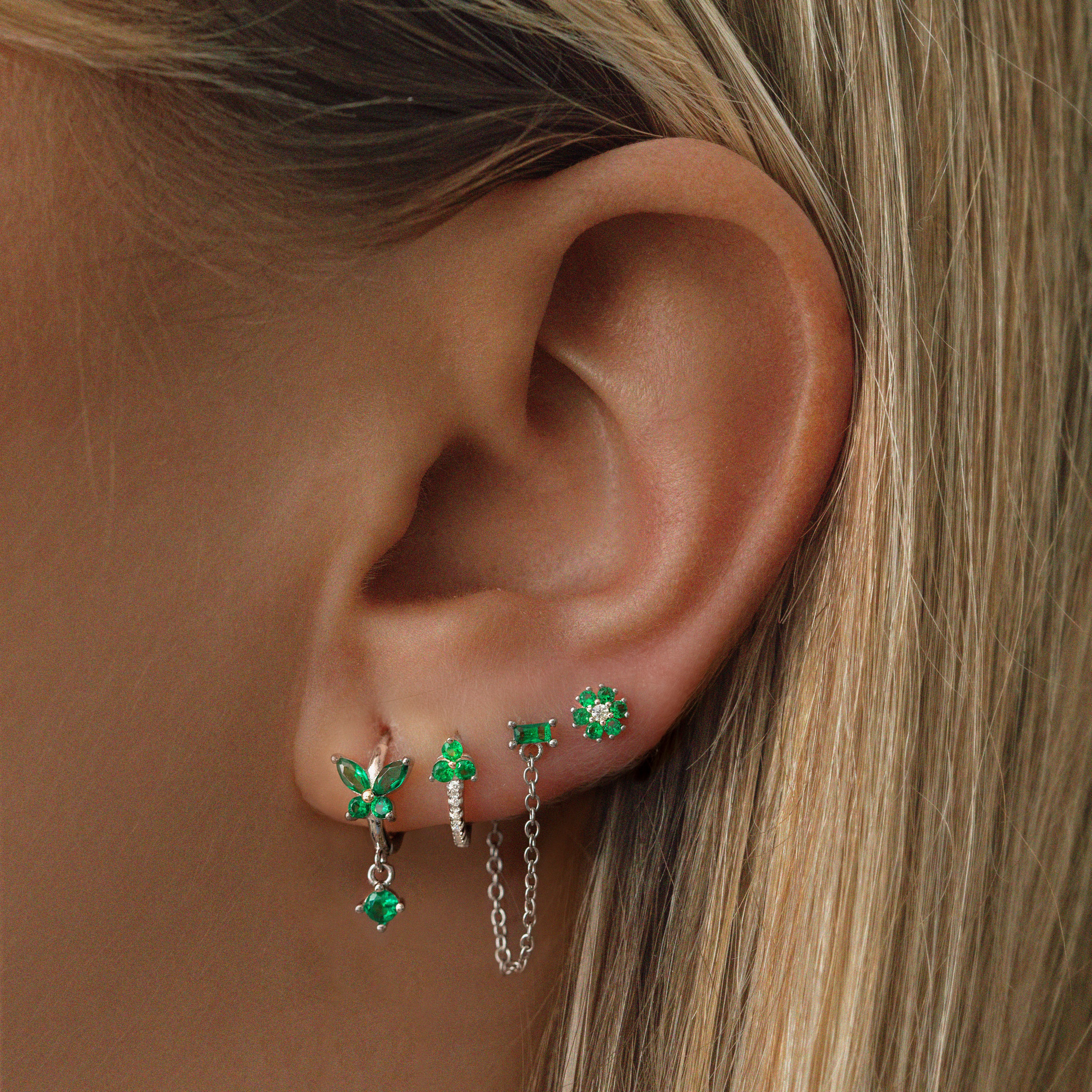 Bohomoon Stainless Steel Evelyn Butterfly Hoop Earrings