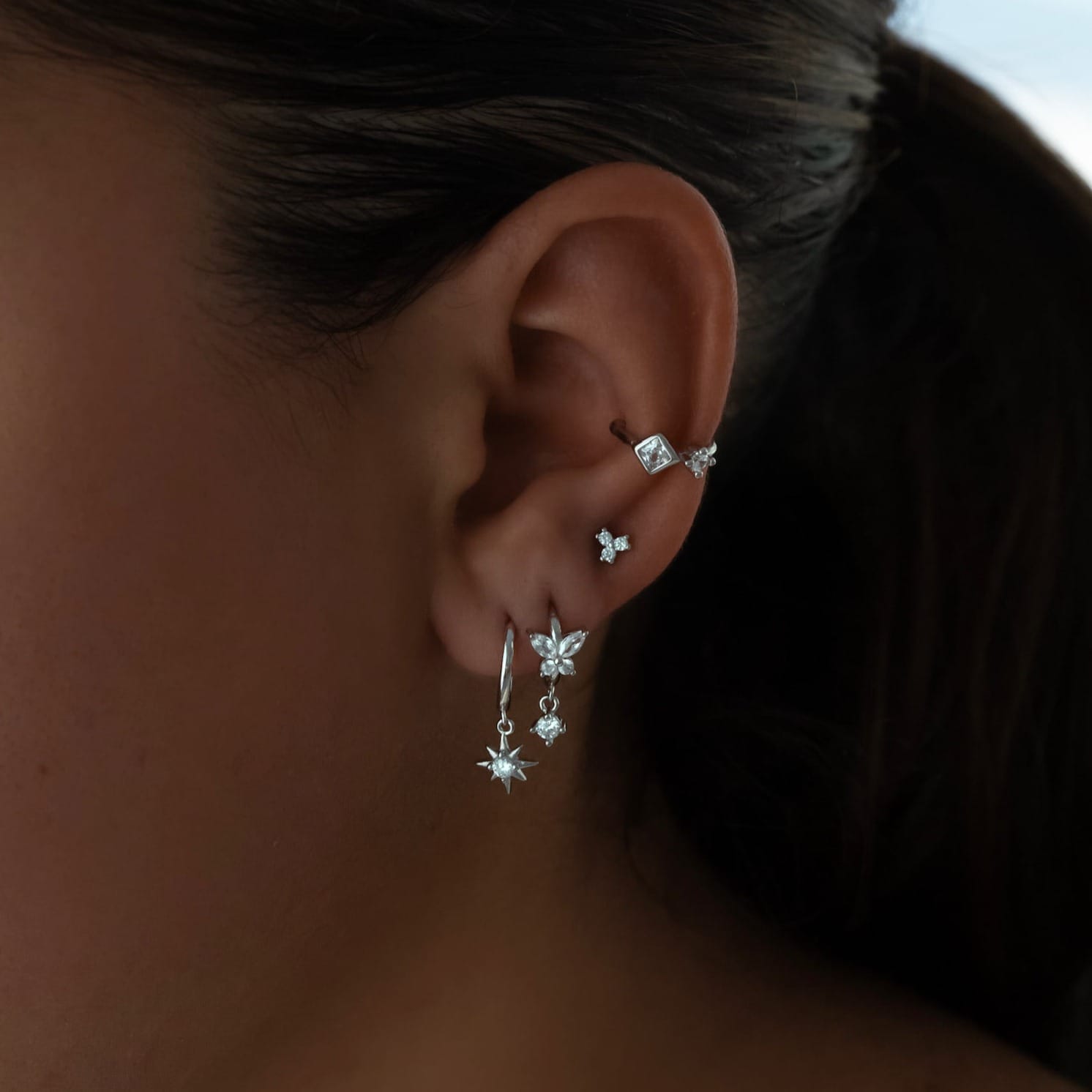 Bohomoon Stainless Steel Evelyn Butterfly Hoop Earrings