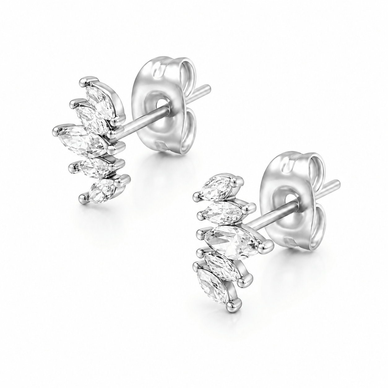 Bohomoon Stainless Steel Fan Stud Earrings