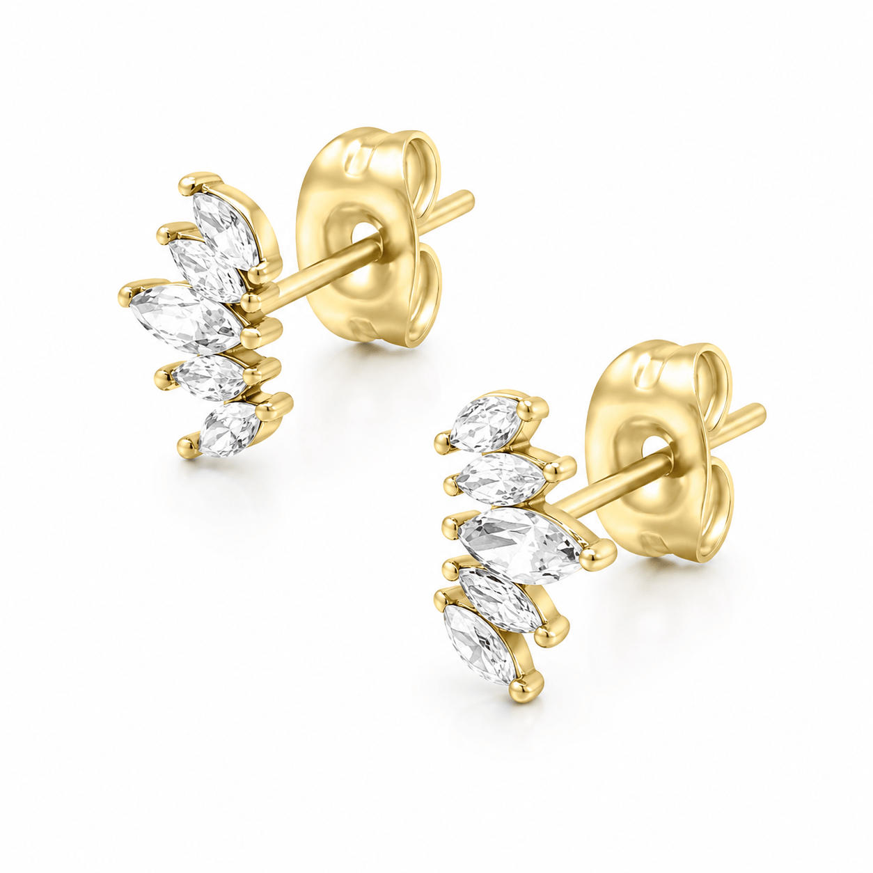 Bohomoon Stainless Steel Fan Stud Earrings