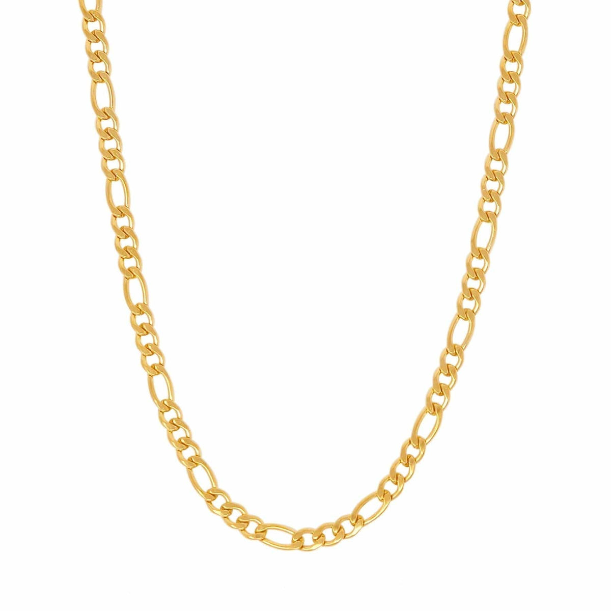 BohoMoon Stainless Steel Figaro Chain Necklace Gold / 18"