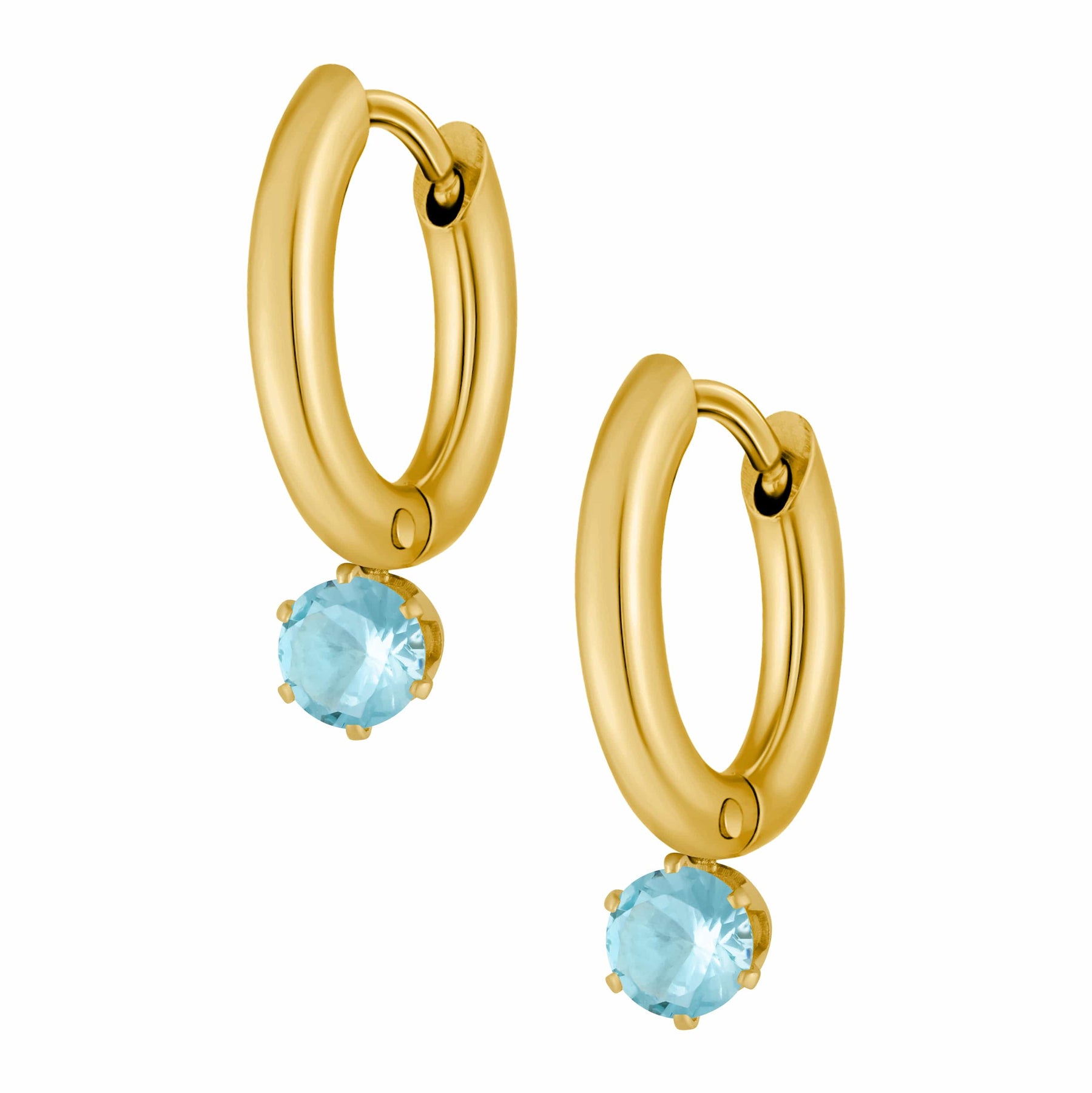 Bohomoon Stainless Steel Forever Birthstone Hoop Earrings
