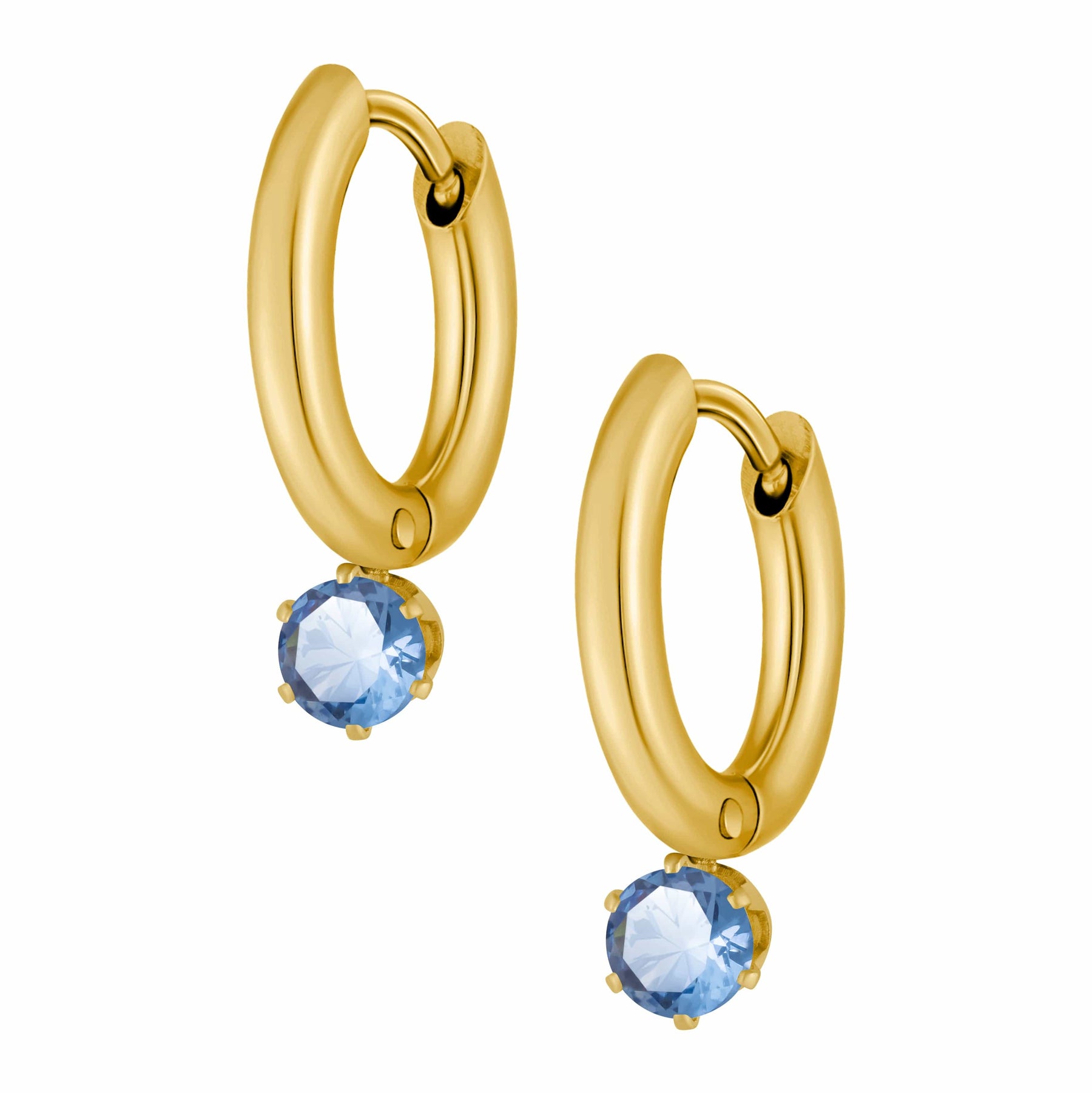 Bohomoon Stainless Steel Forever Birthstone Hoop Earrings