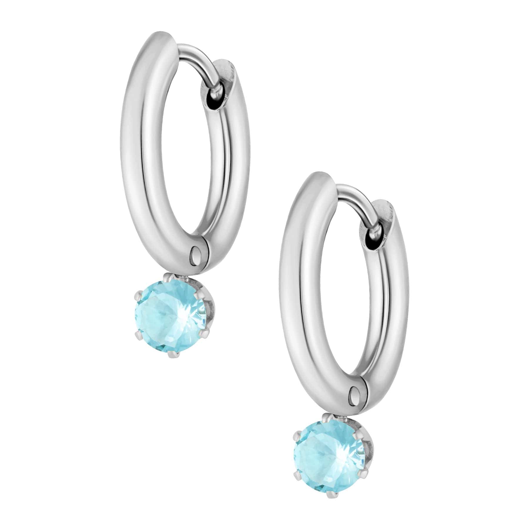 Bohomoon Stainless Steel Forever Birthstone Hoop Earrings