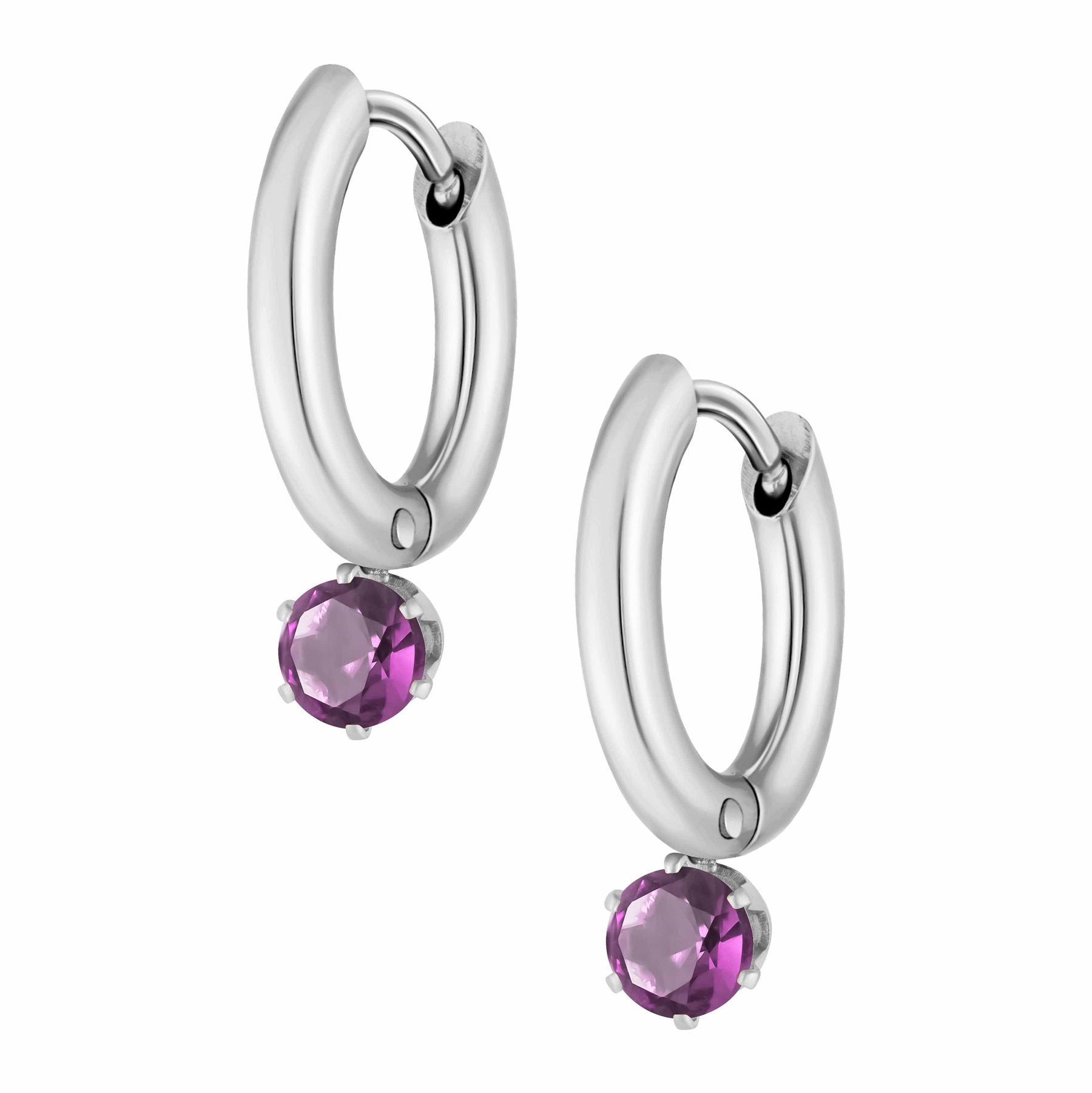 Bohomoon Stainless Steel Forever Birthstone Hoop Earrings