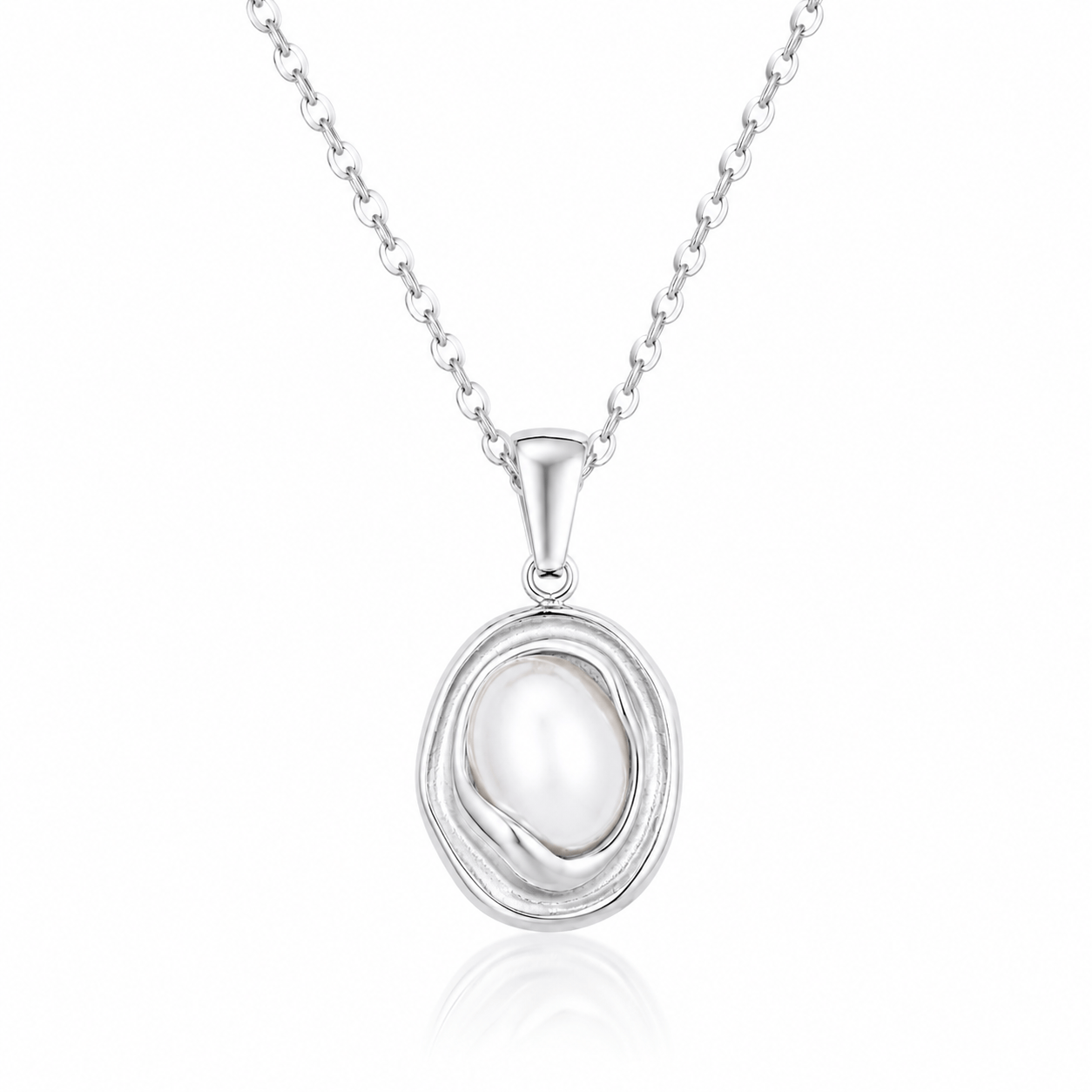 Bohomoon Stainless Steel Glacier Pearl Necklace