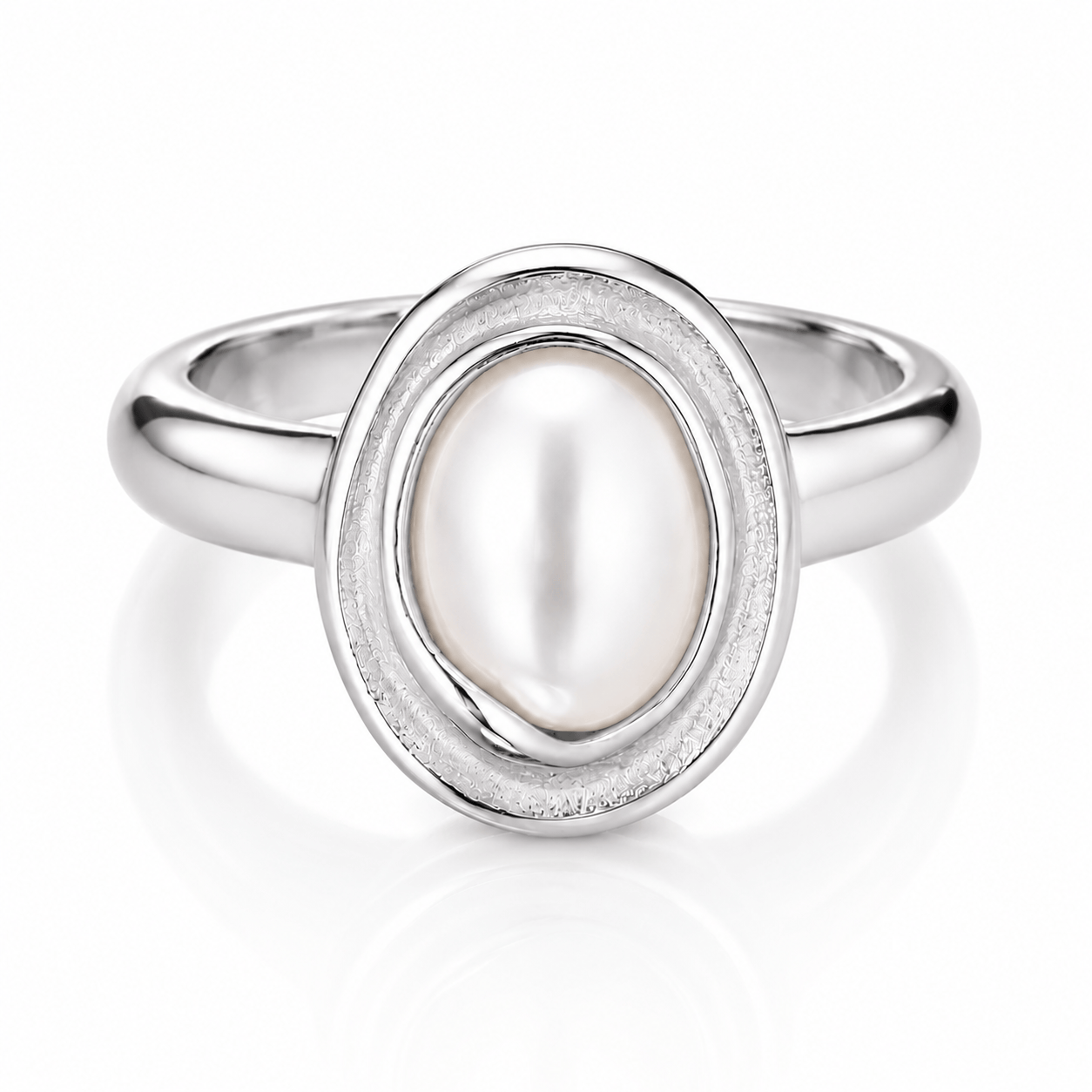 Bohomoon Stainless Steel Glacier Pearl Ring