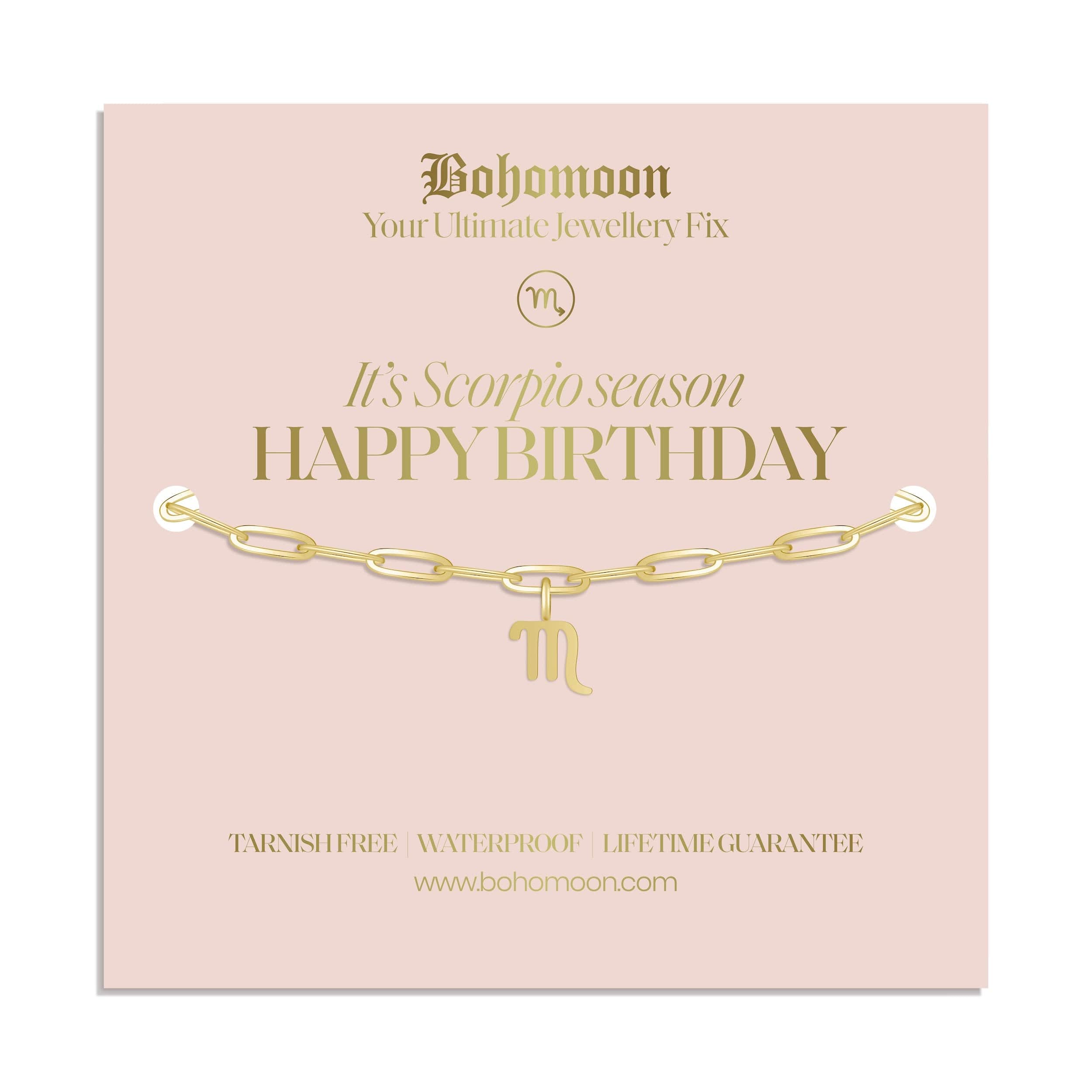 Bohomoon Stainless Steel Happy Birthday Zodiac Bracelet