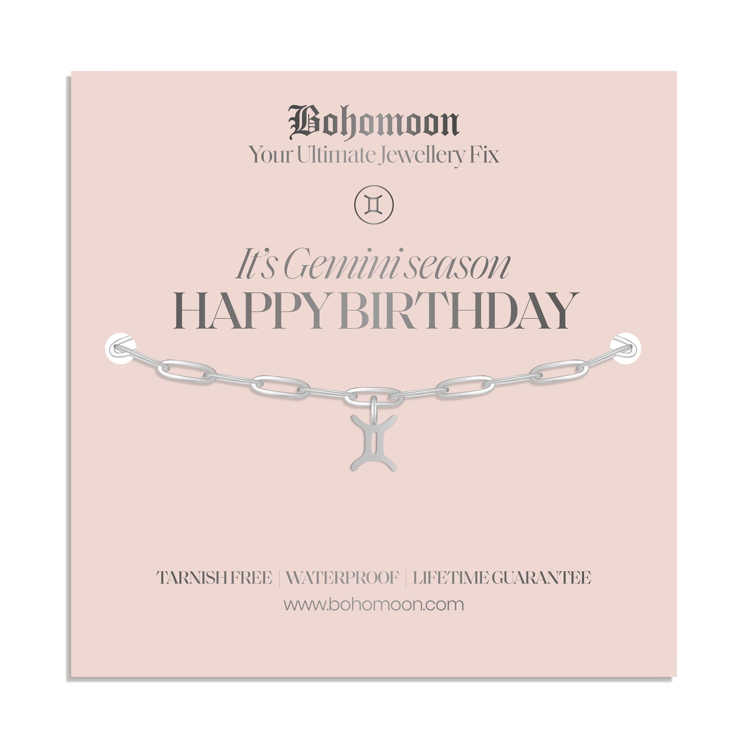 Bohomoon Stainless Steel Happy Birthday Zodiac Bracelet