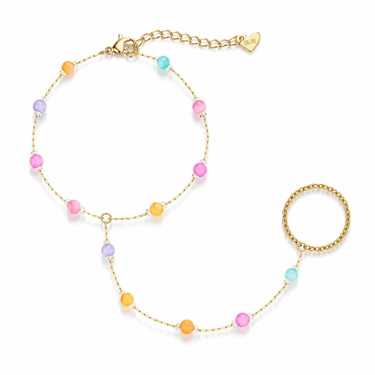 Bohomoon Stainless Steel Horizon Hand Chain Bracelet