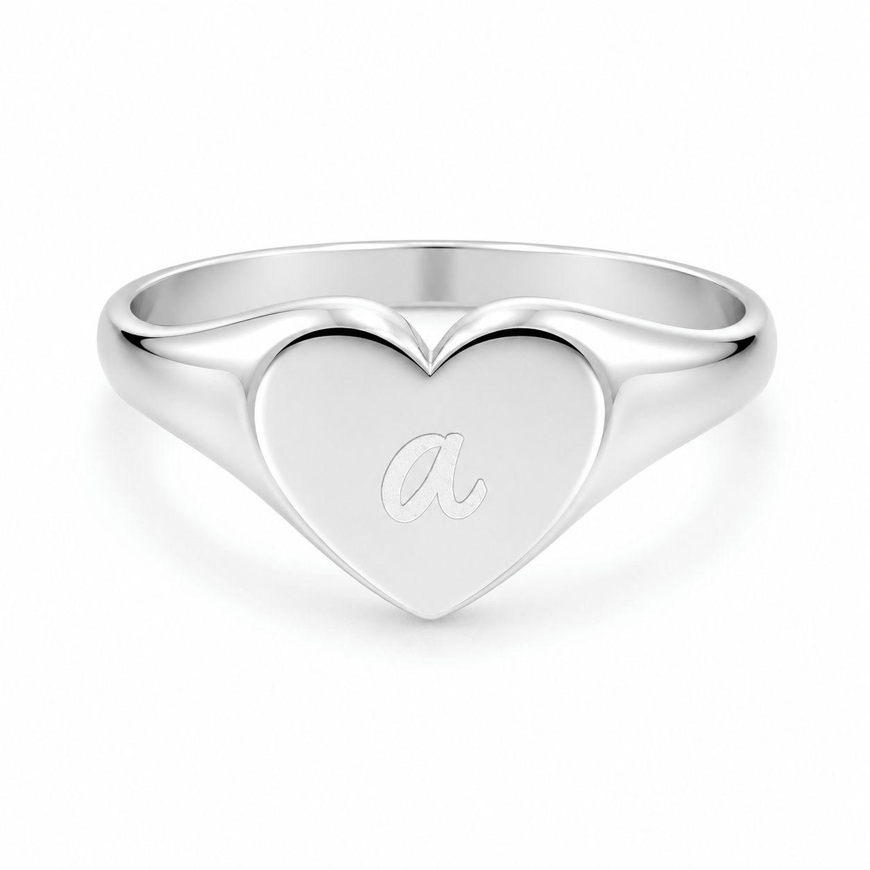 Bohomoon Stainless Steel In My Heart Initial Signet Ring