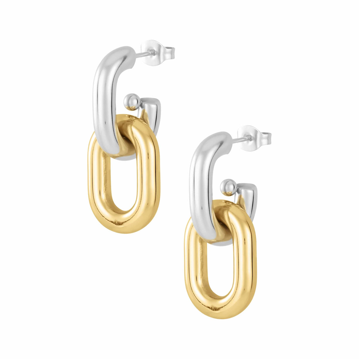 Bohomoon Stainless Steel Interlock Stud Earrings