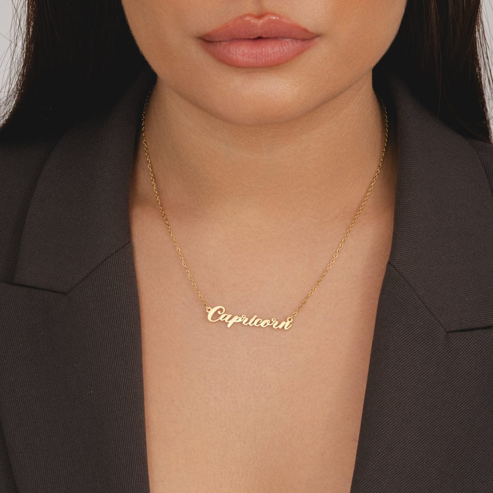 Bohomoon Stainless Steel Italic Zodiac Necklace