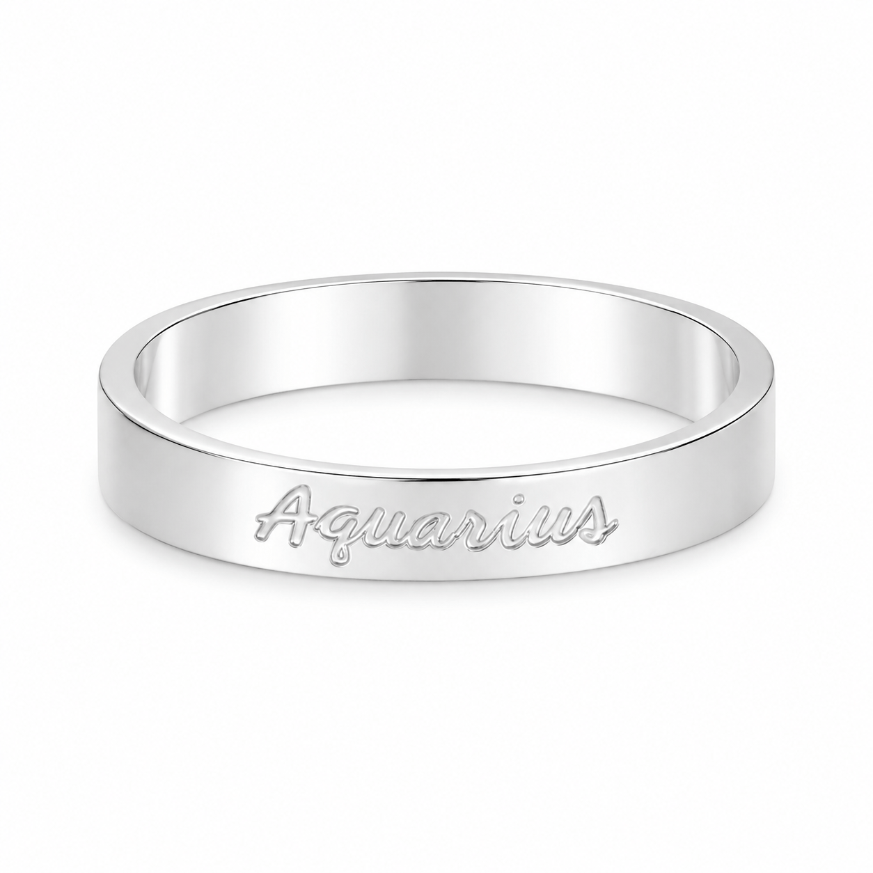Bohomoon Stainless Steel Italic Zodiac Ring Silver