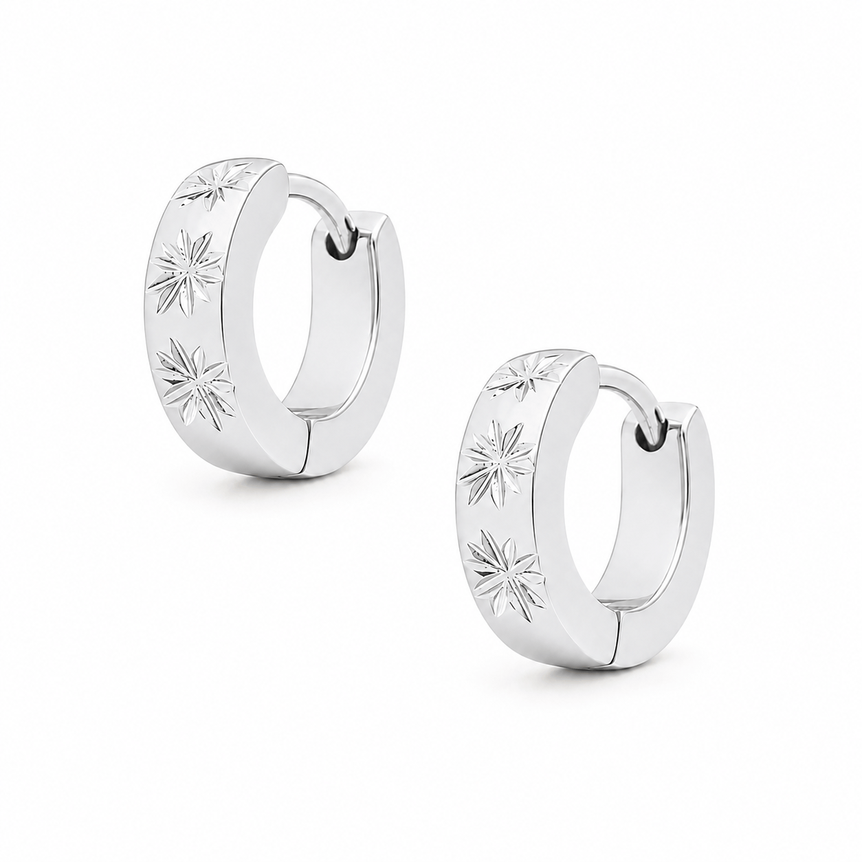 Bohomoon Stainless Steel Jagger Huggie Hoop Earrings