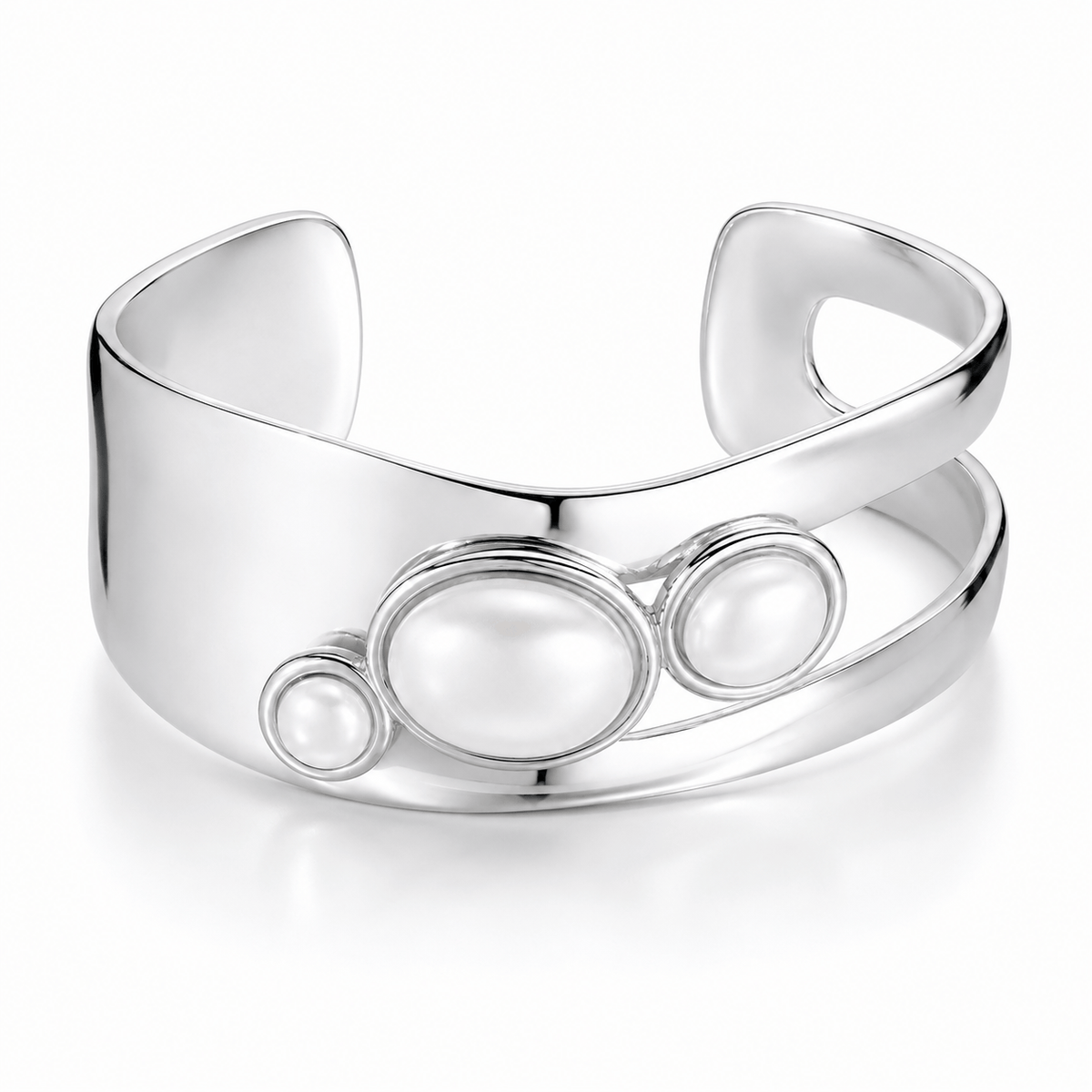 Bohomoon Stainless Steel Kinsley Pearl Cuff Bracelet
