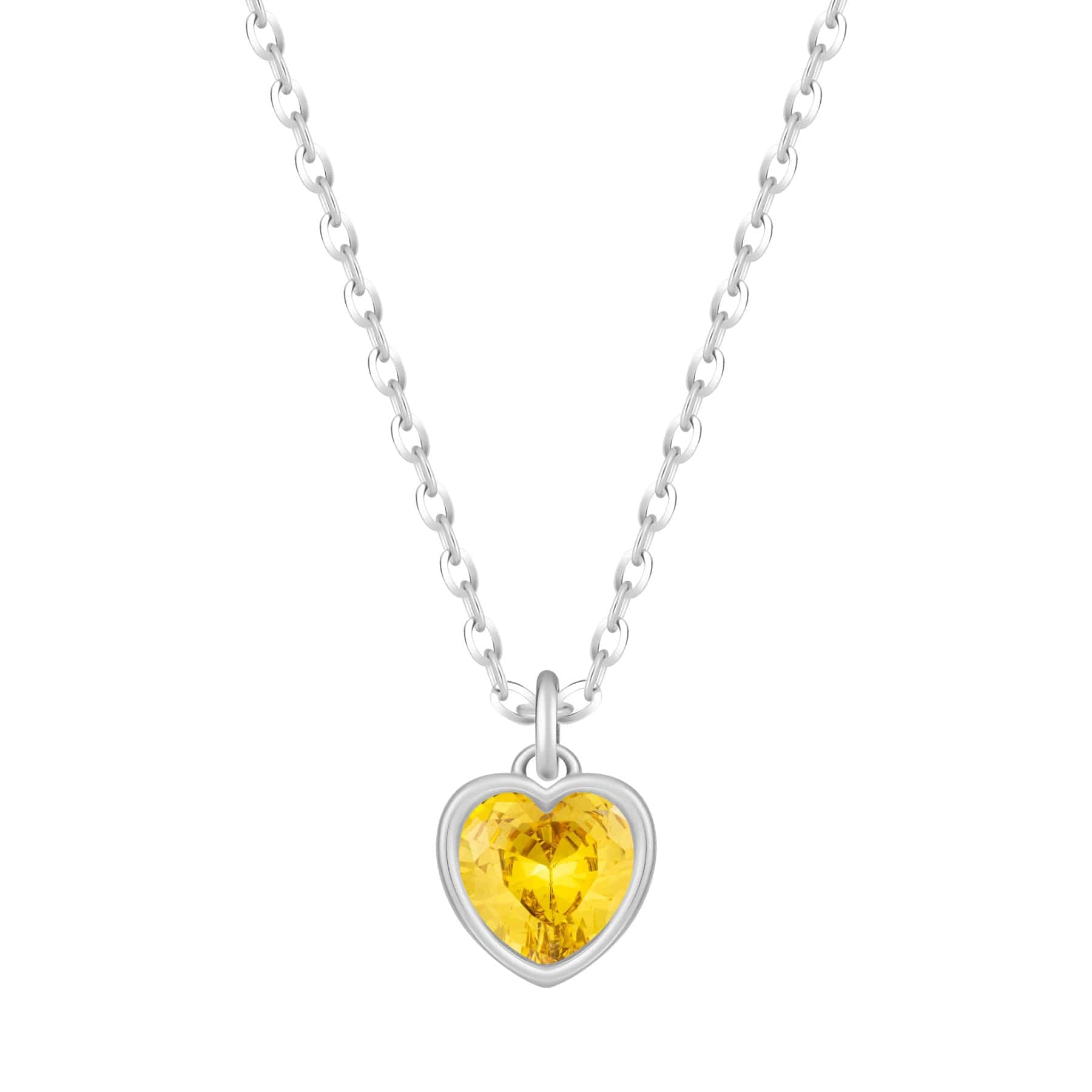 Bohomoon Stainless Steel Love Heart Birthstone Necklace