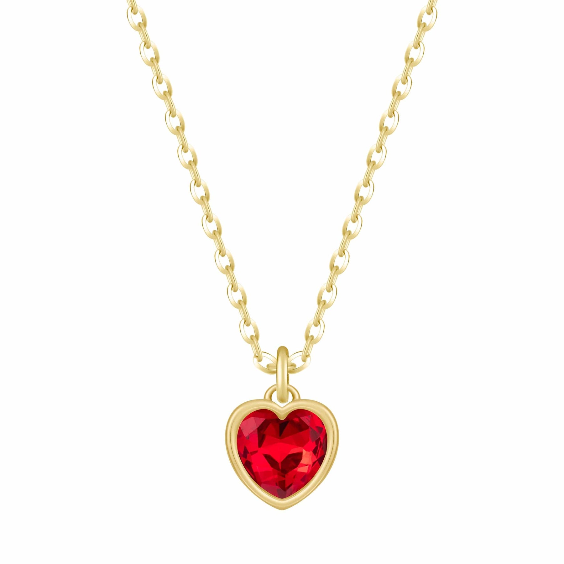 Bohomoon Stainless Steel Love Heart Birthstone Necklace